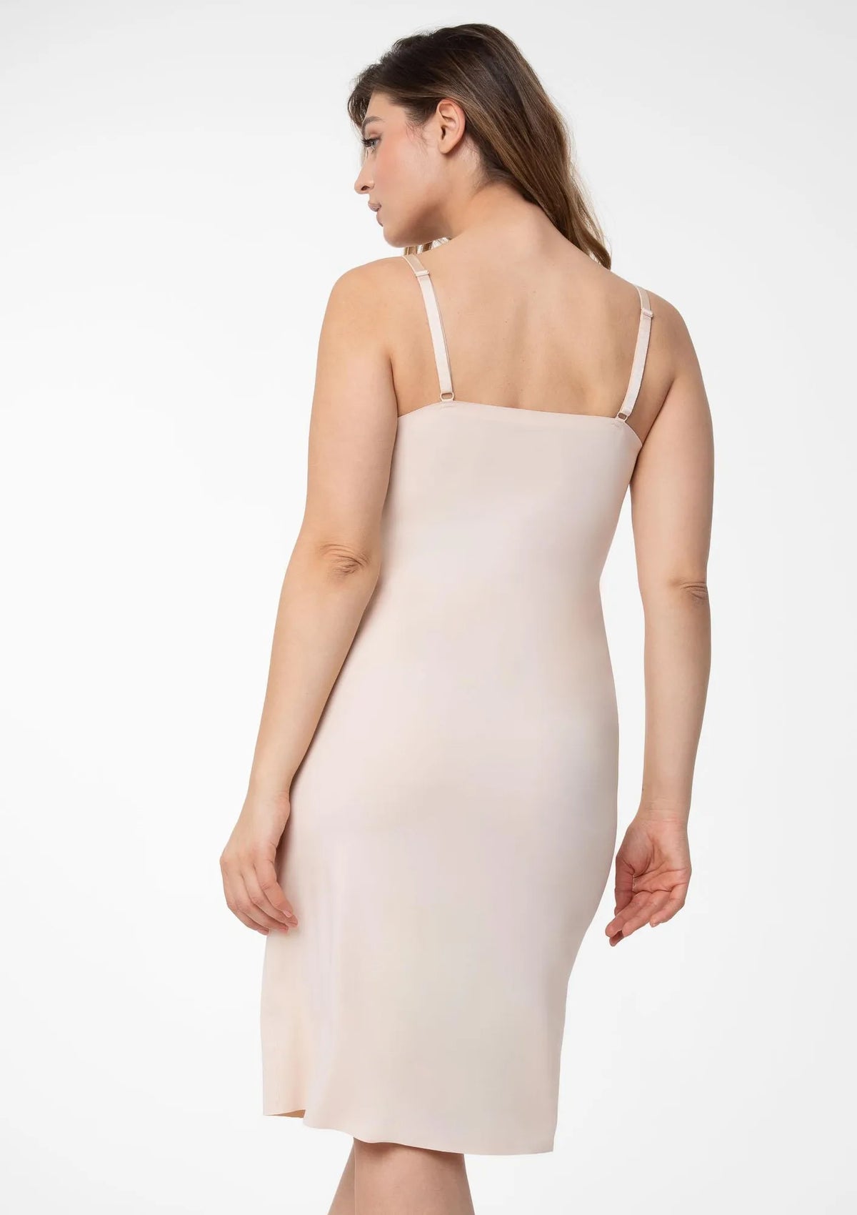 Halka damska o wydłużonym fasonie gładka na ramiączkach Soft&Smooth Slip Long
