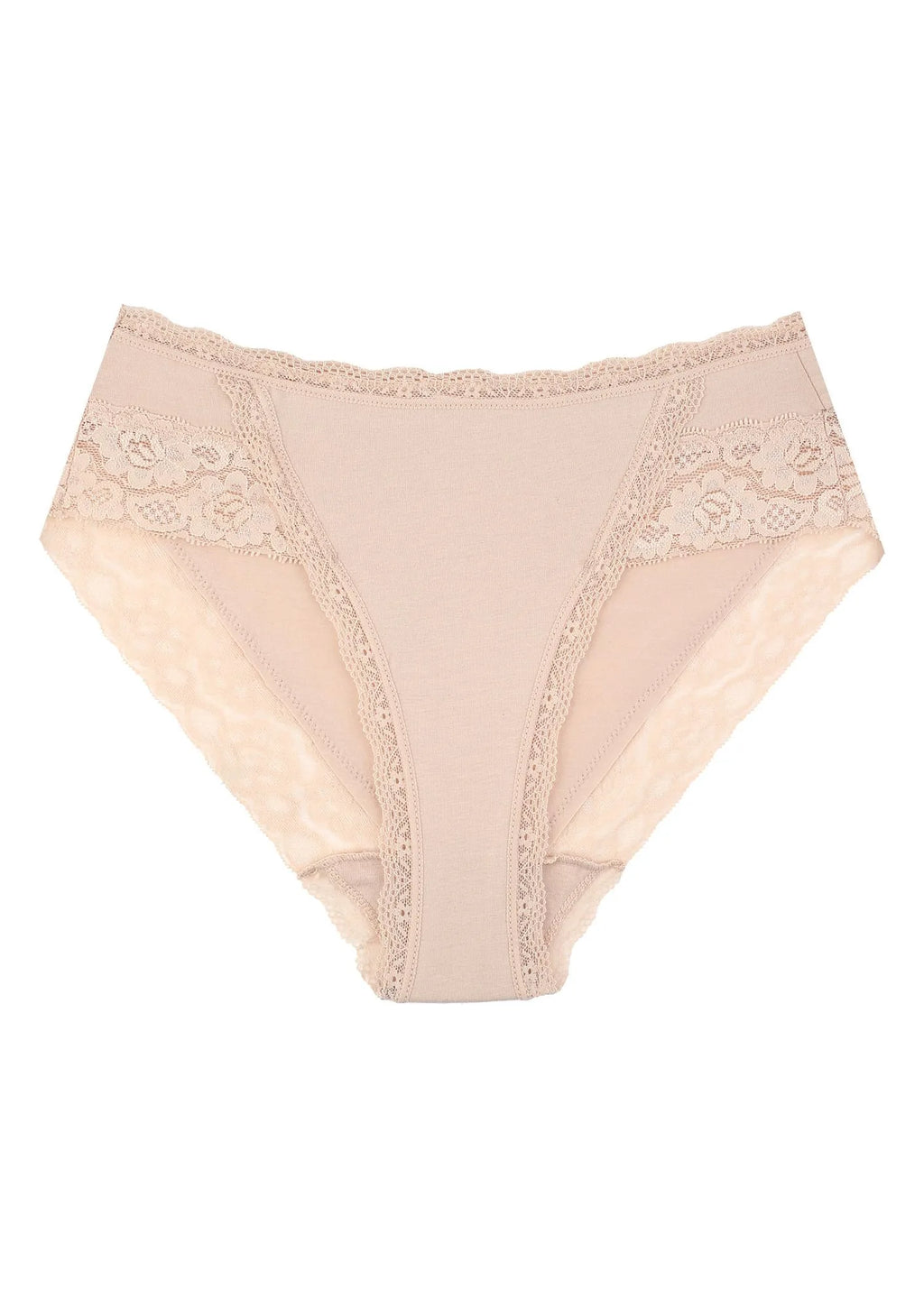 Jednokolorowe figi damskie (2 pack) z koronką LPC 142