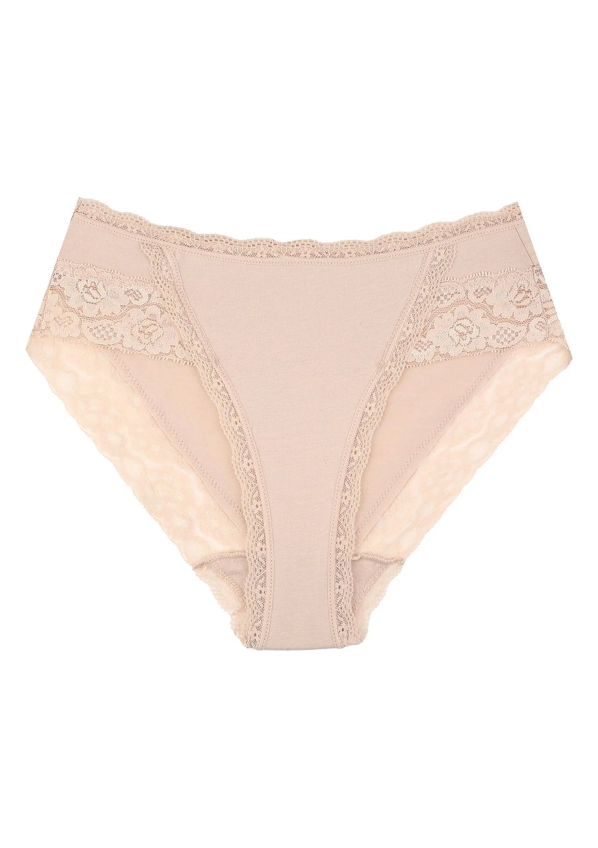 Jednokolorowe figi damskie (2 pack) z koronką LPC 142