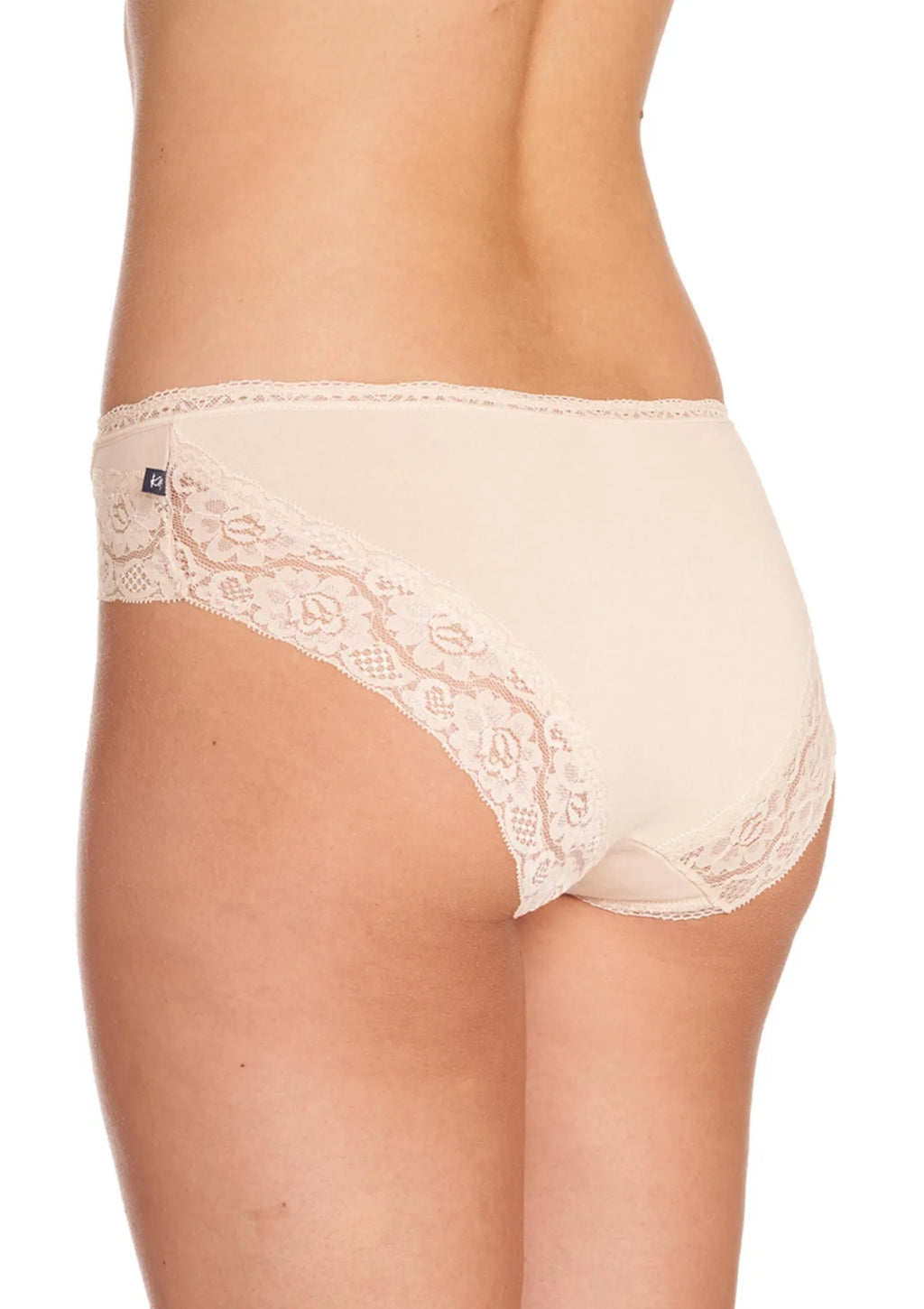 Jednokolorowe figi damskie (2 pack) z koronką LPC 142