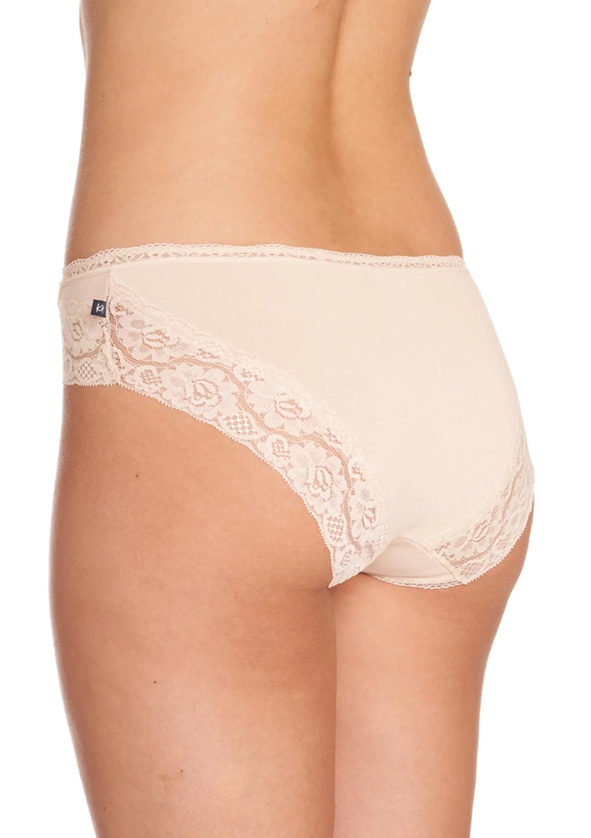 Jednokolorowe figi damskie (2 pack) z koronką LPC 142