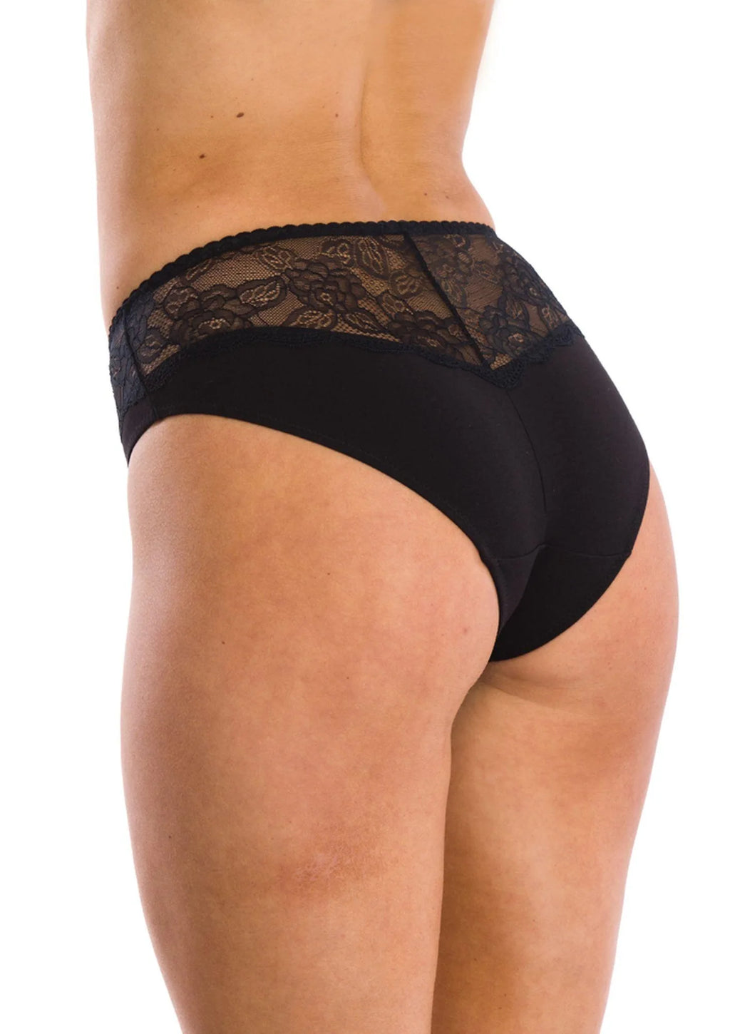 Jednokolorowe figi damskie (2 pack) z koronką LPC 280