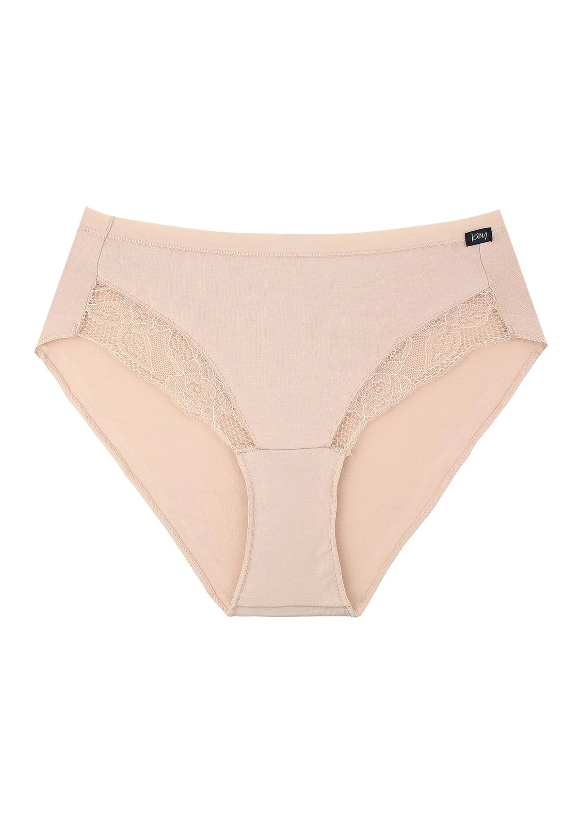 Jednokolorowe figi damskie (2 pack) z koronką przy pachwinach LPC 141