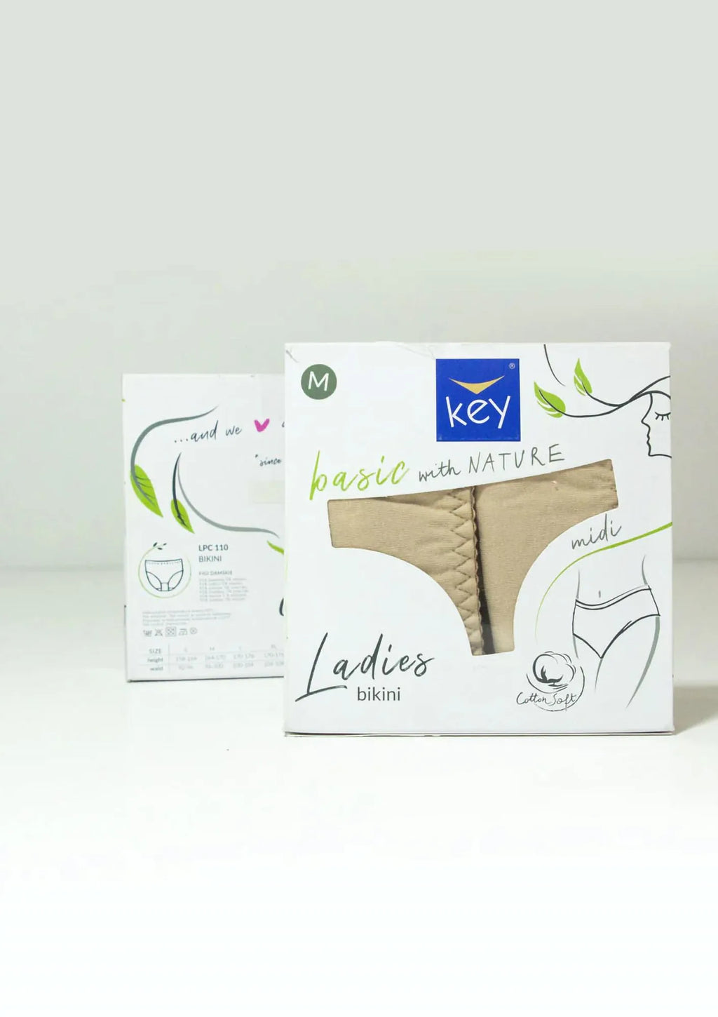 Jednokolorowe figi damskie (2 pack) z koronką przy pachwinach LPC 141