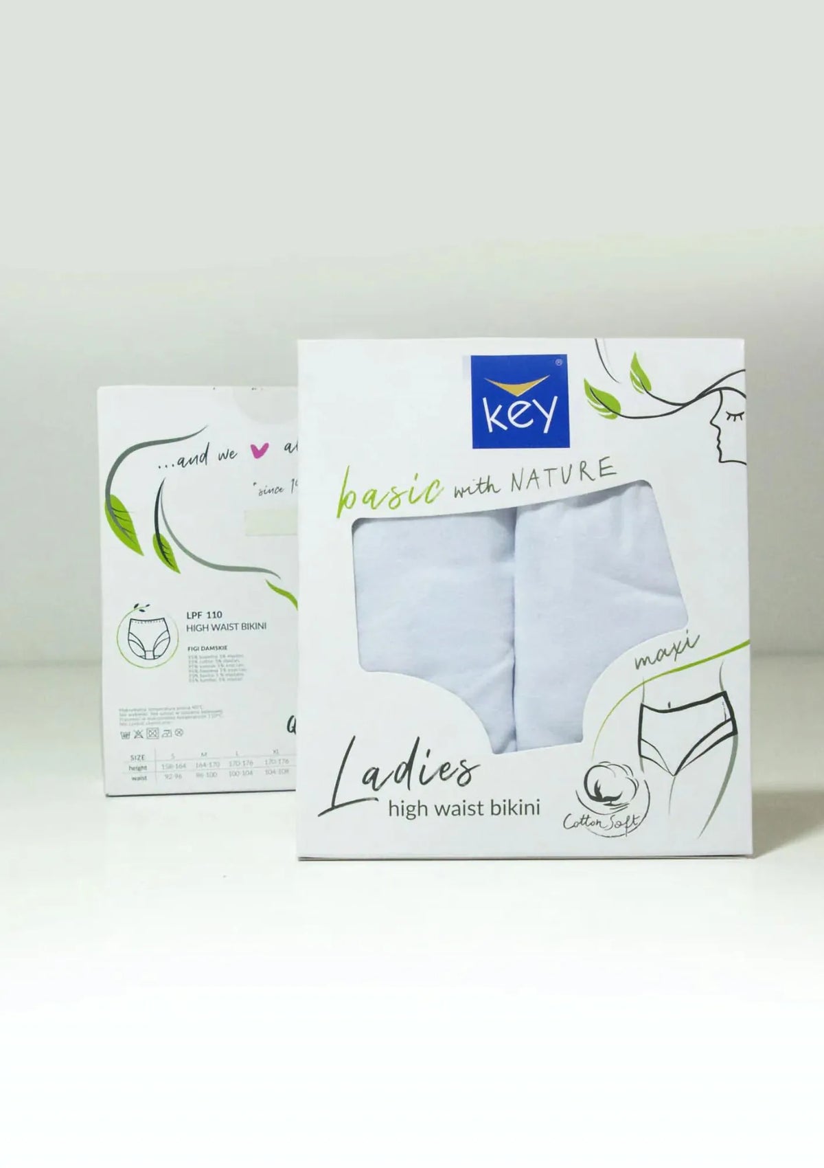 Jednokolorowe wysokie figi damskie (2 pack) LPF 110
