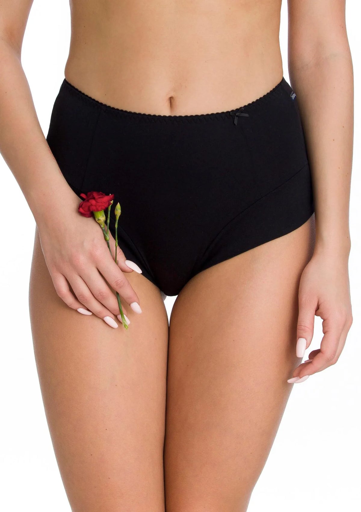 Jednokolorowe wysokie figi damskie (2 pack) LPF 110