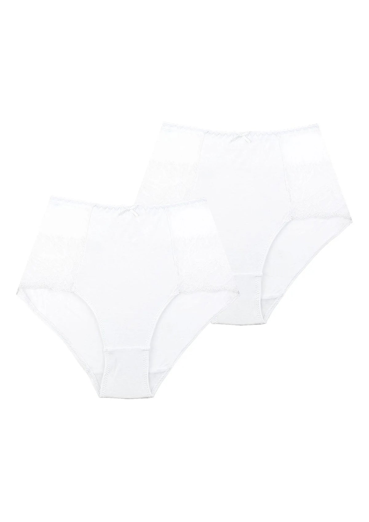 Jednokolorowe wysokie figi damskie (2 pack) z koronką LPF 280