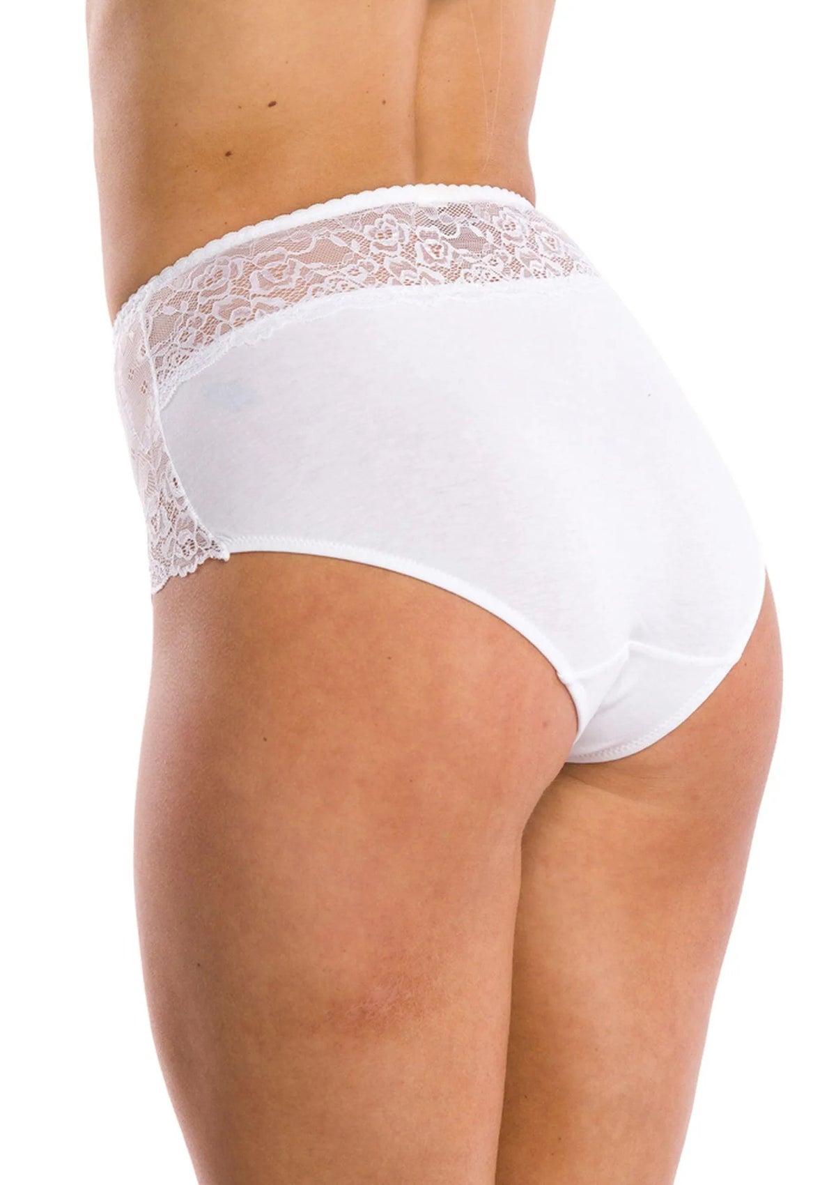 Jednokolorowe wysokie figi damskie (2 pack) z koronką LPF 280