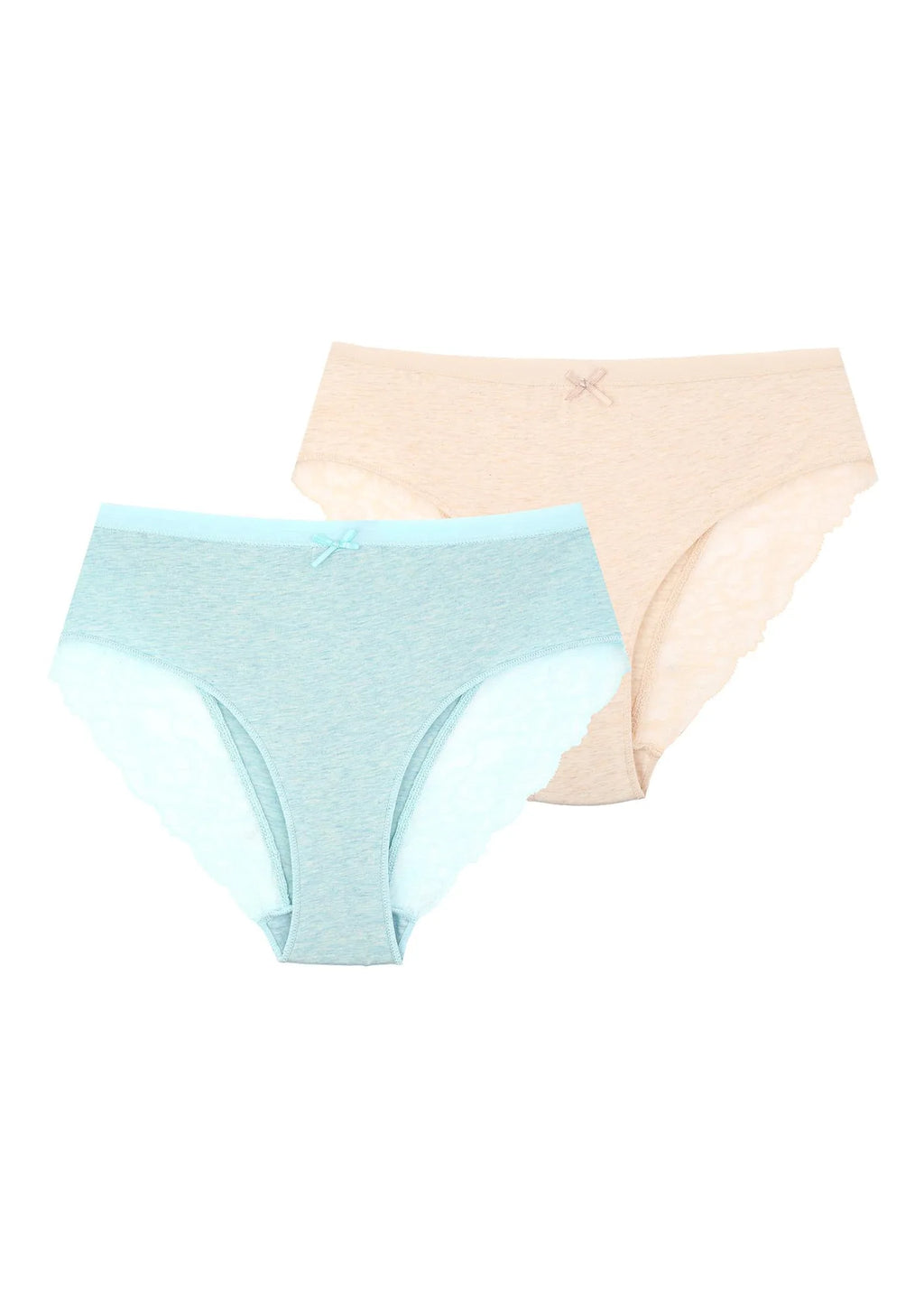 Kolorowe figi damskie (2 pack) z koronką na pośladkach LPC 209