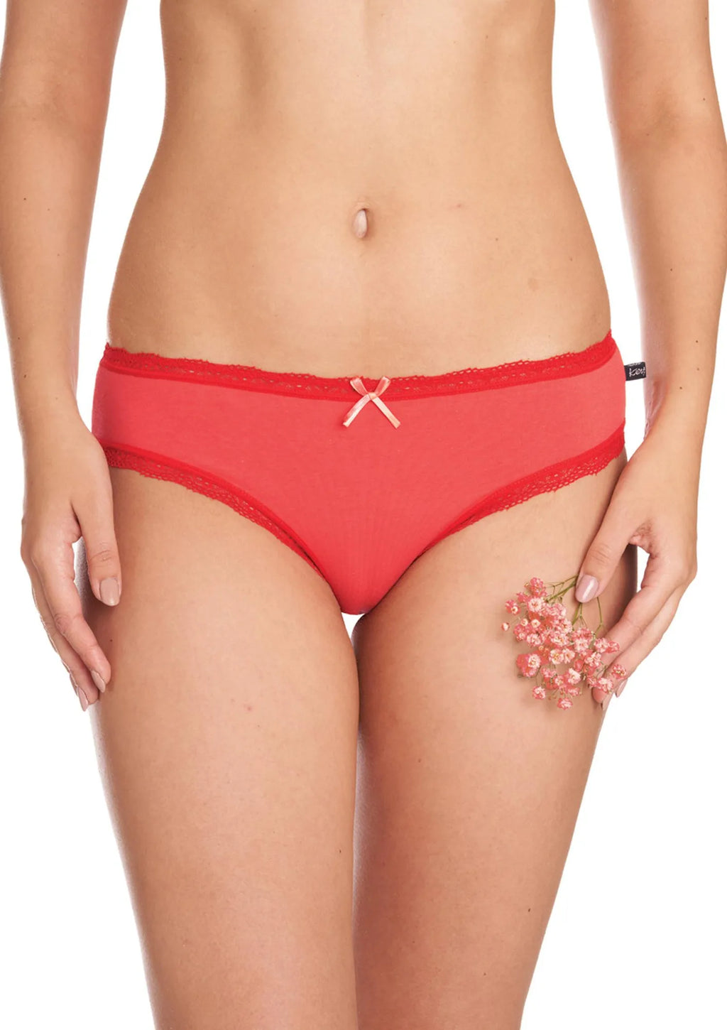 Kolorowe figi damskie (2 pack) z koronkowym obszyciem LPN 709
