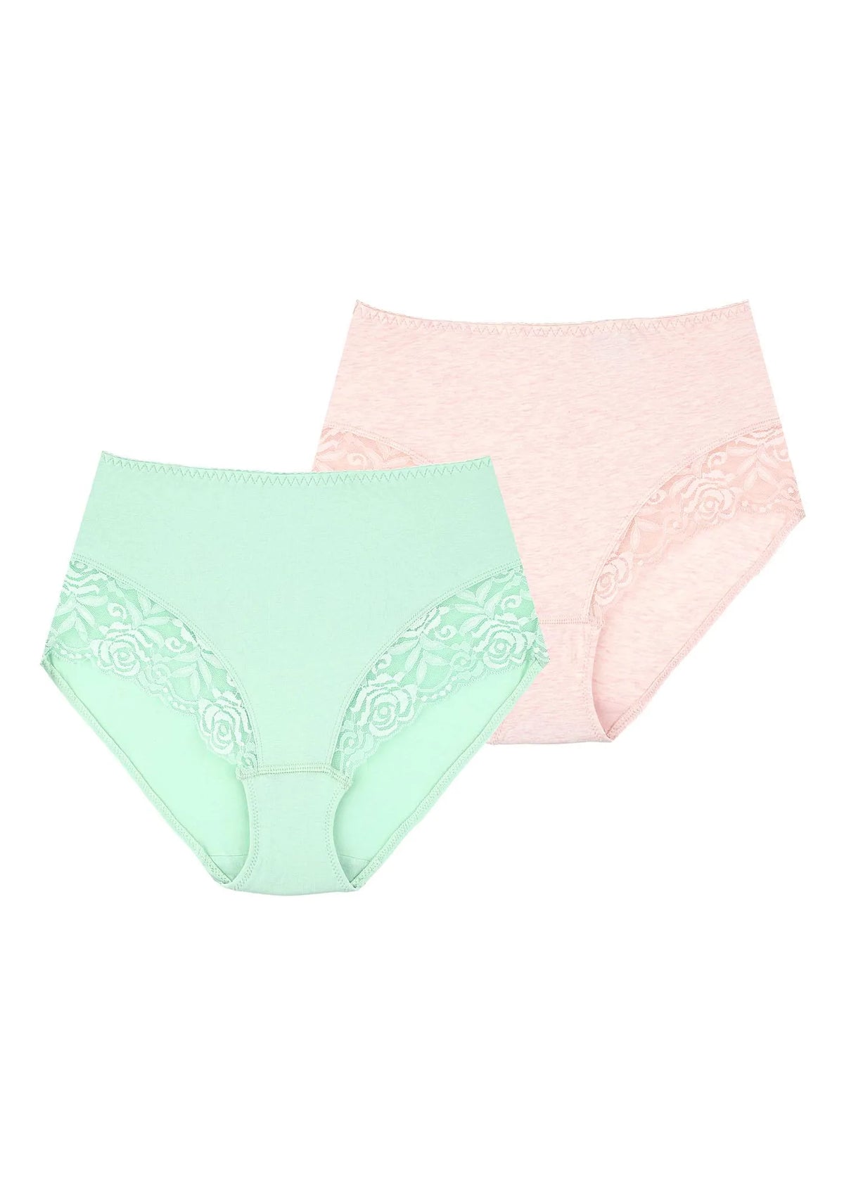 Kolorowe wysokie figi damskie (2 pack) z koronką LPF 210