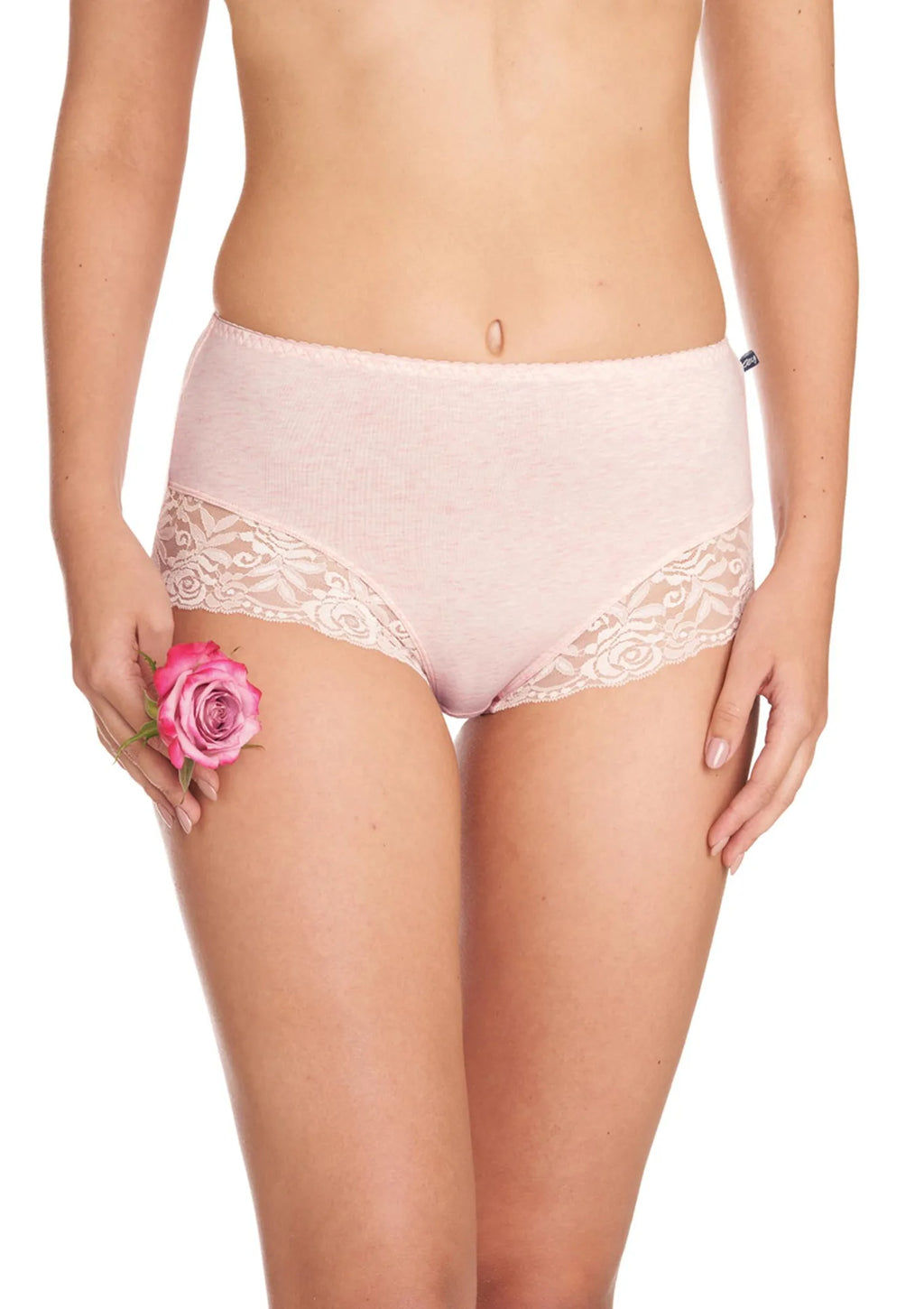 Kolorowe wysokie figi damskie (2 pack) z koronką LPF 210
