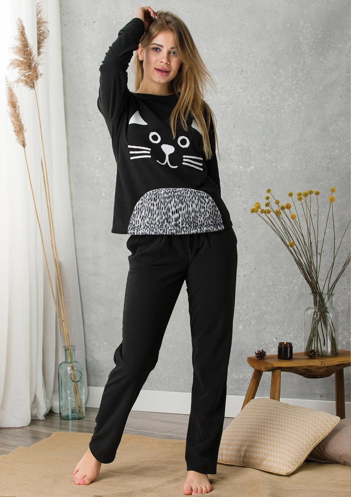 Komplet damski Homewear z motywem zwierzęcym LHS 701