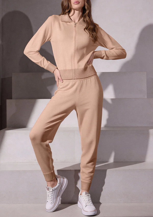 Komplet dresowy damski z wiskozy 4182 Lormar latte