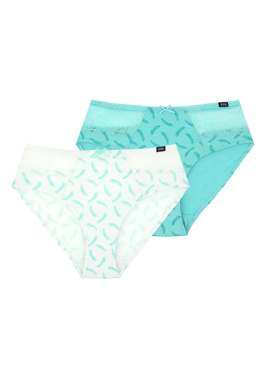 Koronkowo-bawełniane wzorzyste figi damskie (2 pack) LPC 971