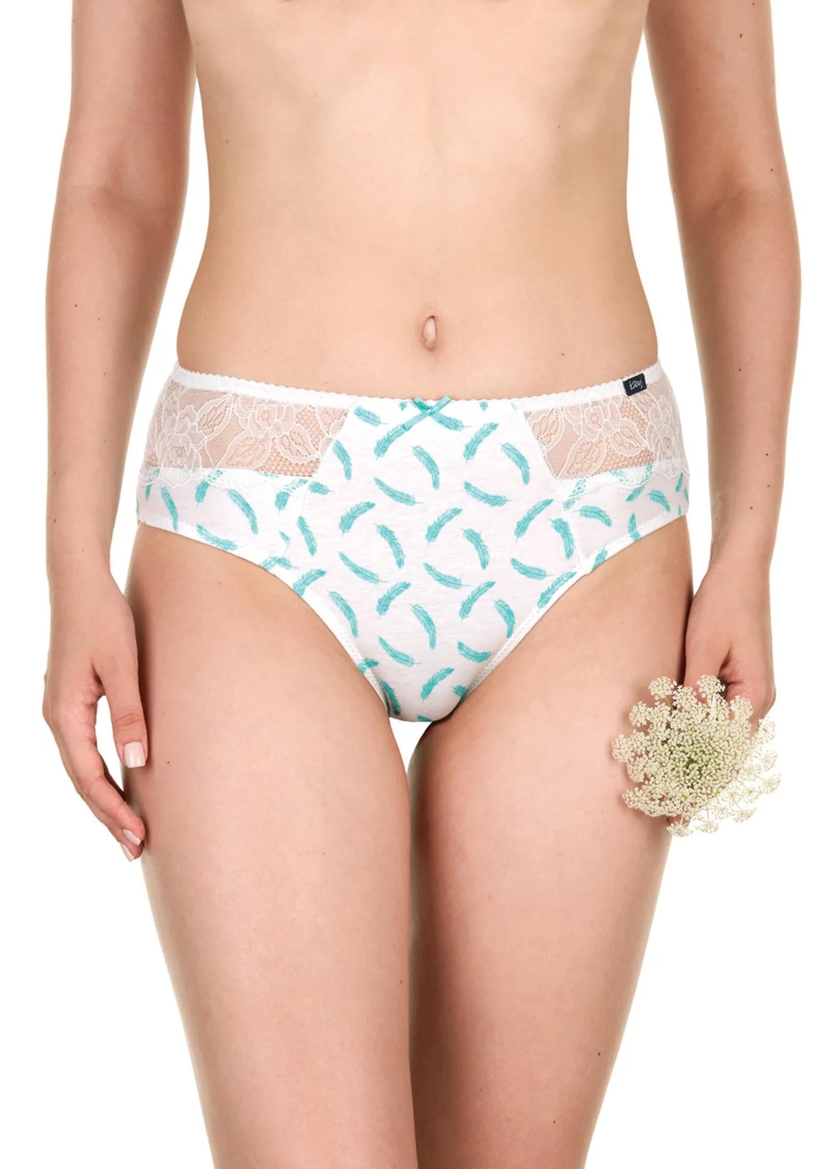 Koronkowo-bawełniane wzorzyste figi damskie (2 pack) LPC 971