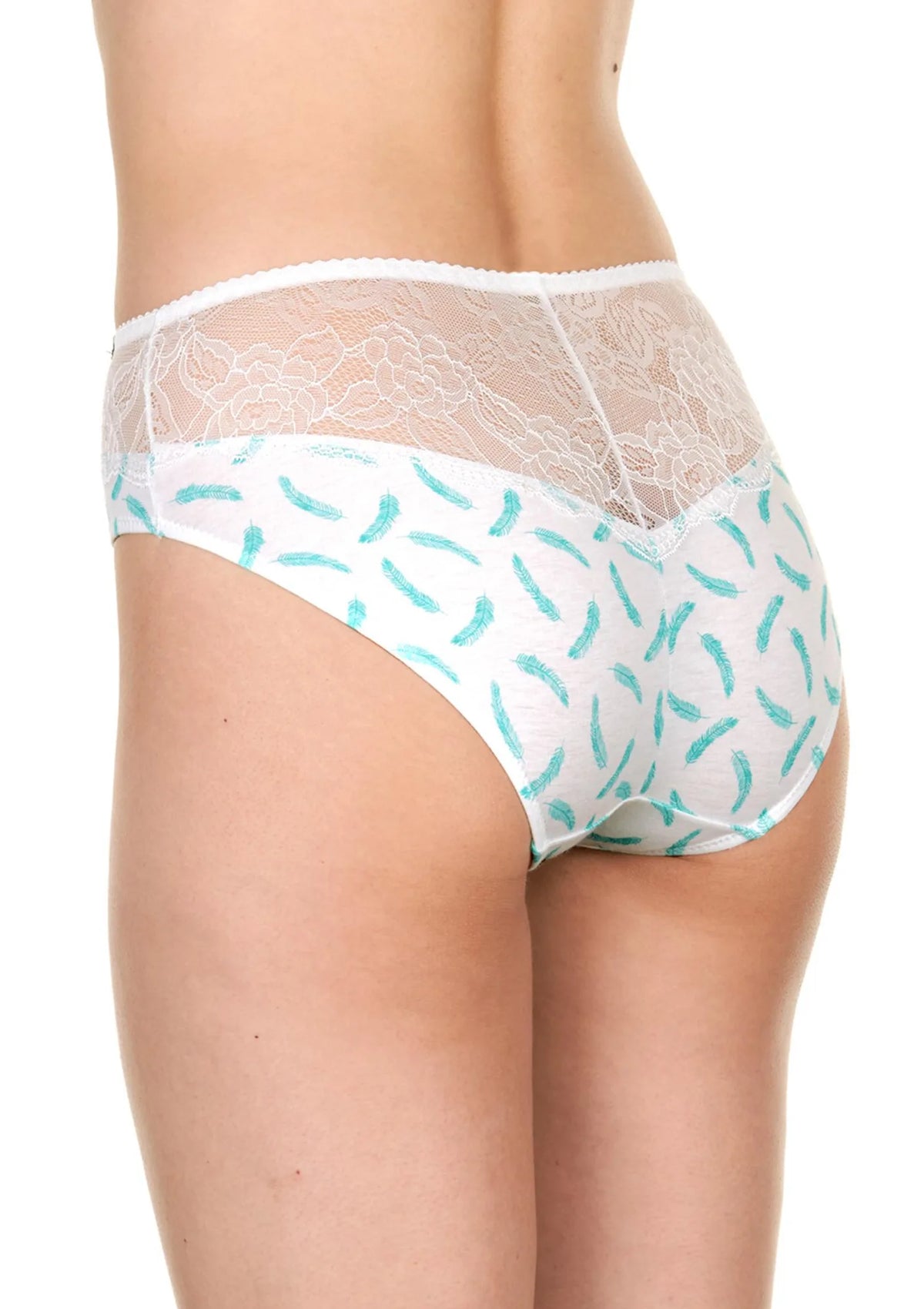 Koronkowo-bawełniane wzorzyste figi damskie (2 pack) LPC 971