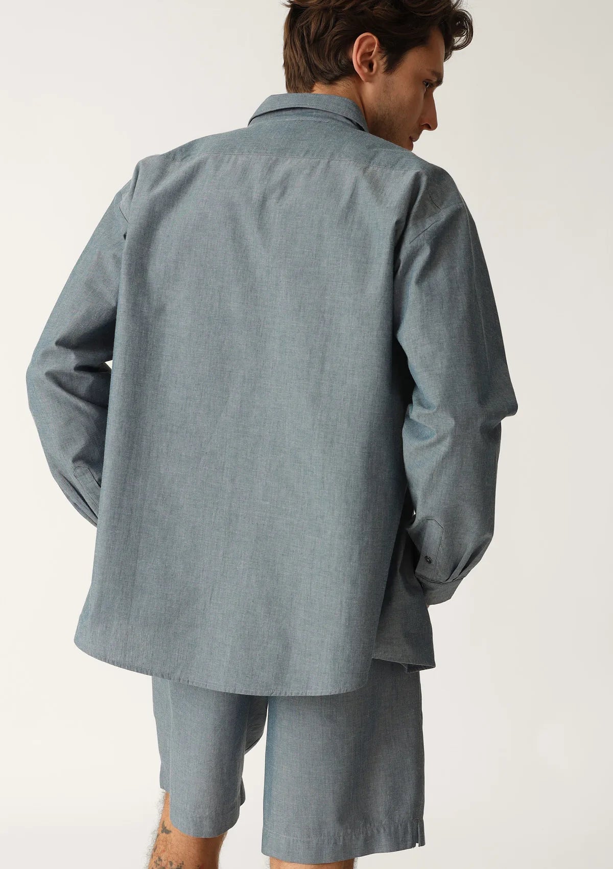 Koszula męska z lekkiej bawełny denim MH543-03 Naviale