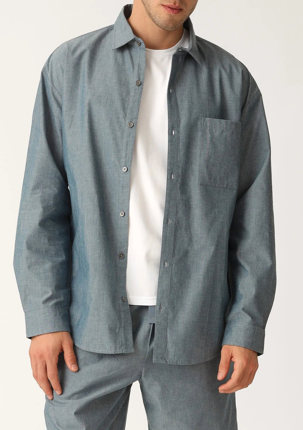Koszula męska z lekkiej bawełny denim MH543-03 Naviale