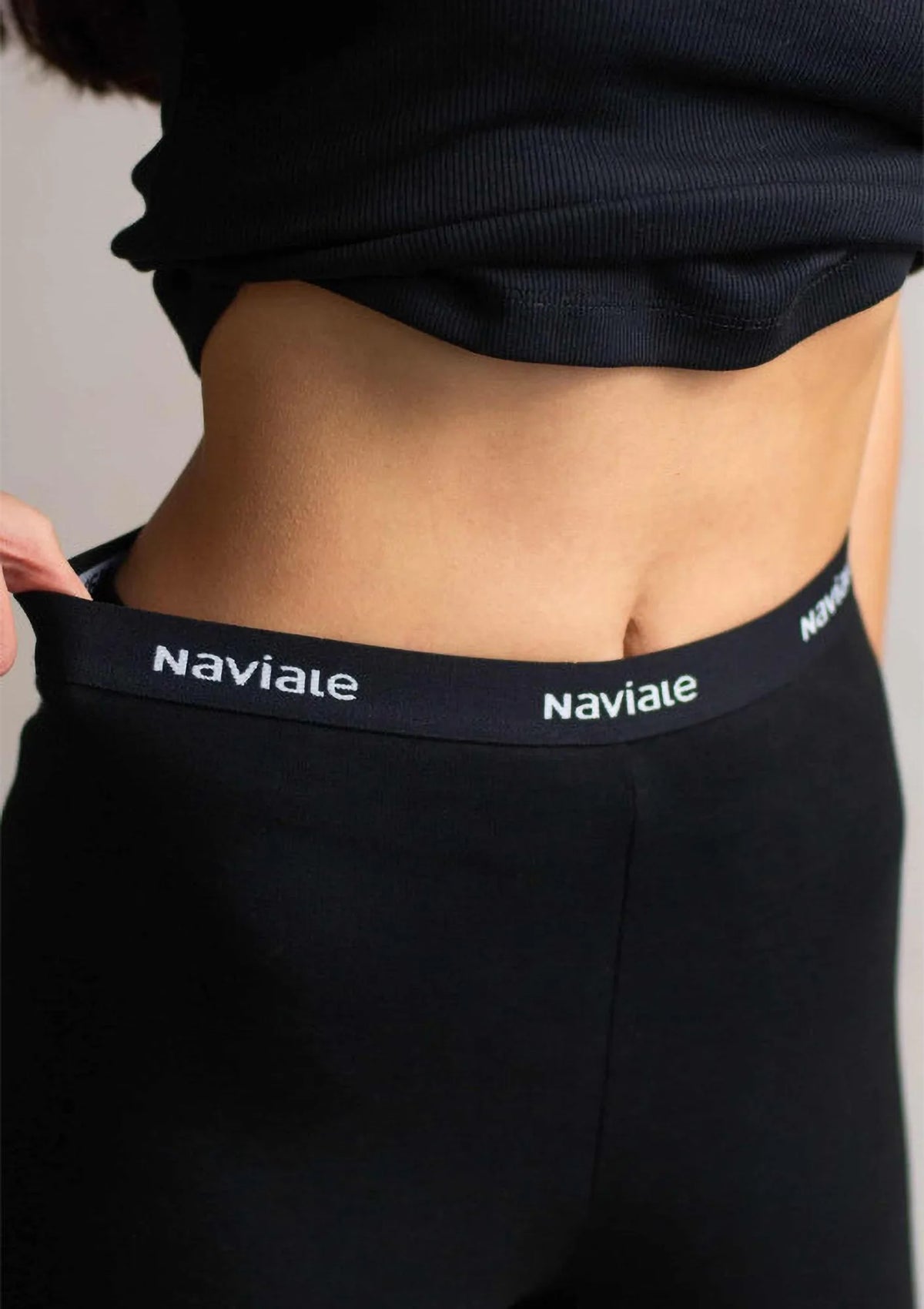 Legginsy damskie bawełniane dopasowane z wysokim stanem 440 York Naviale