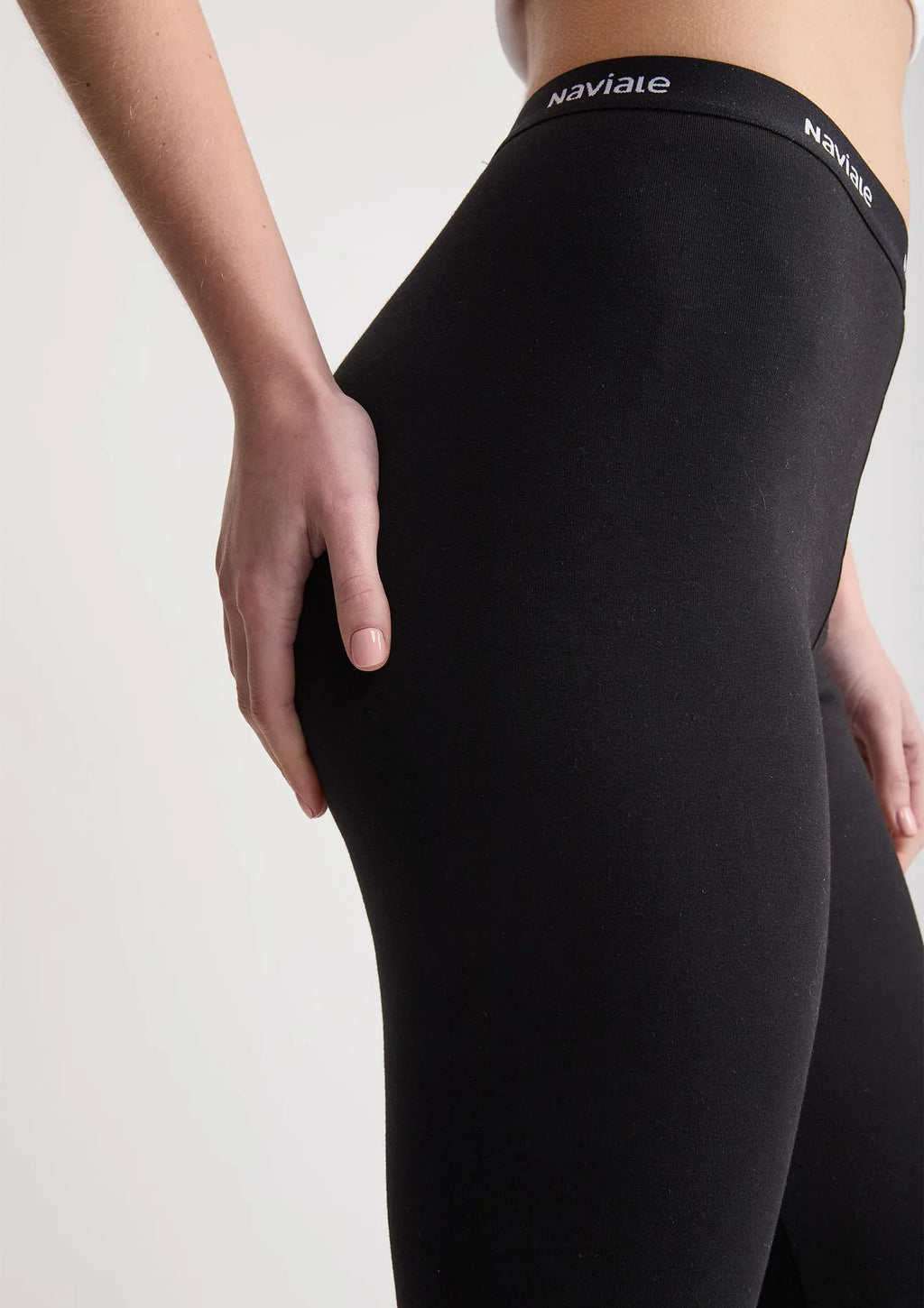 Legginsy damskie bawełniane dopasowane z wysokim stanem 440 York Naviale