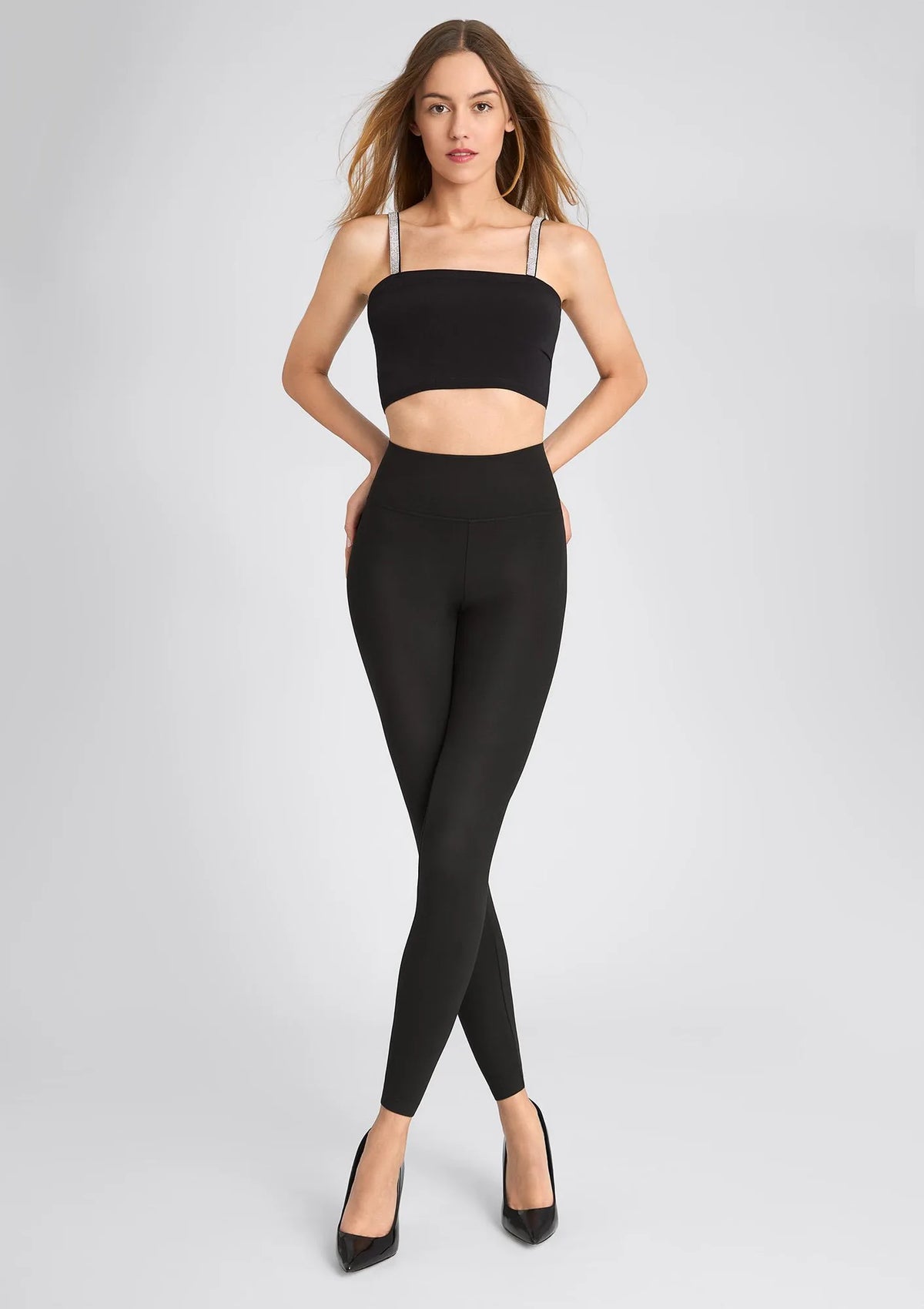 Legginsy damskie klasyczne z szerokim pasem 853 Active Marilyn