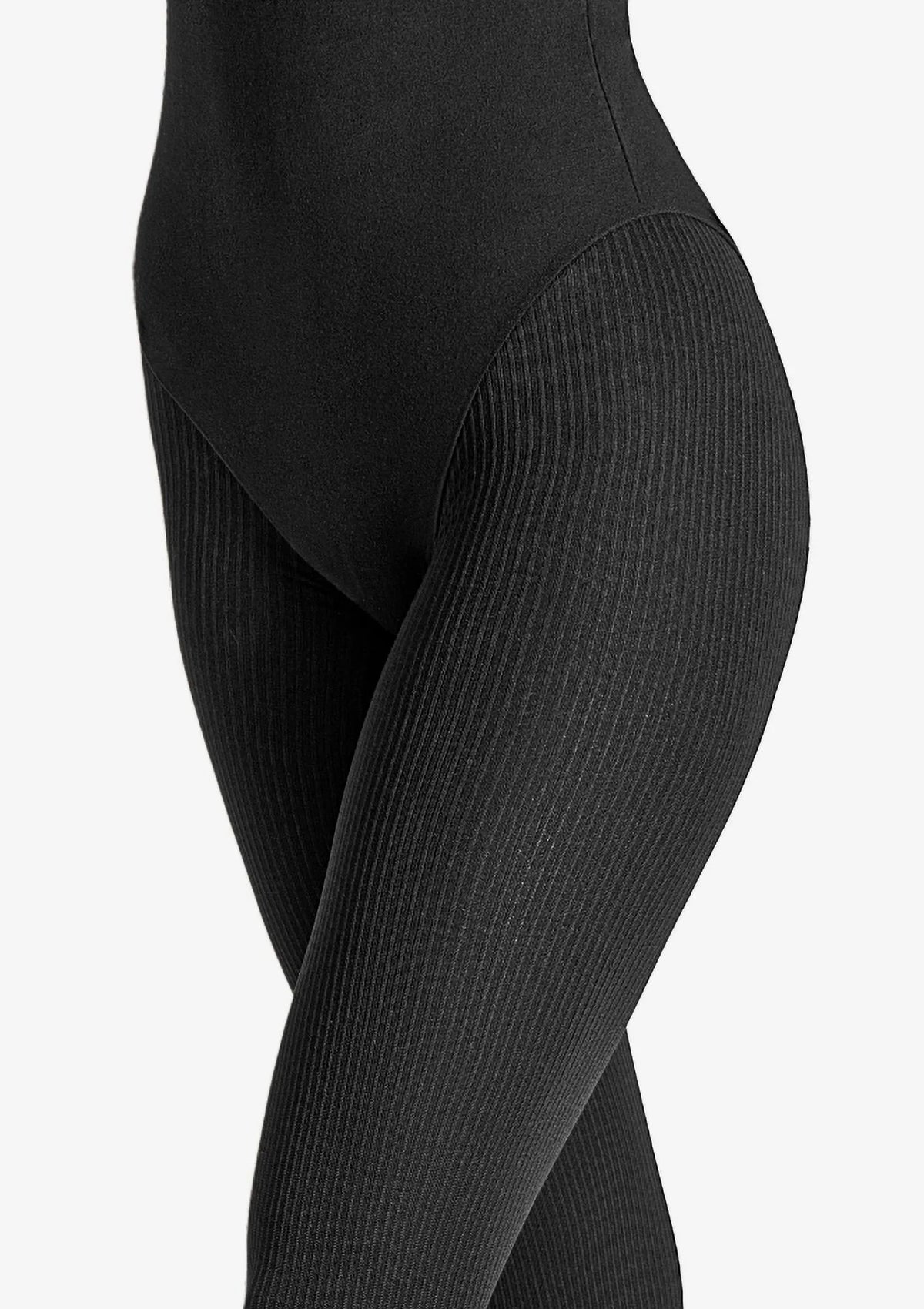 Legginsy damskie prążkowane z wewnętrzną polarową warstwą 664 RIB Fleece Legs