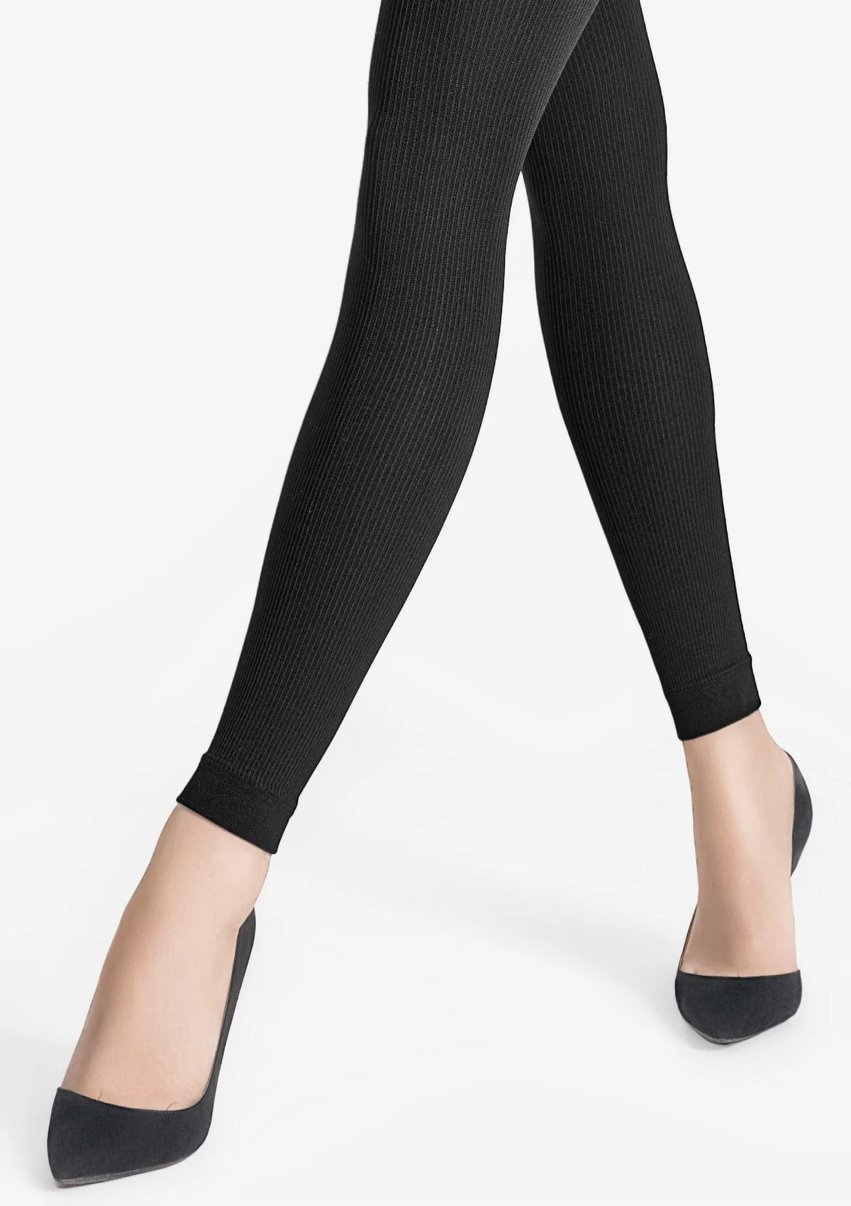 Legginsy damskie prążkowane z wewnętrzną polarową warstwą 664 RIB Fleece Legs