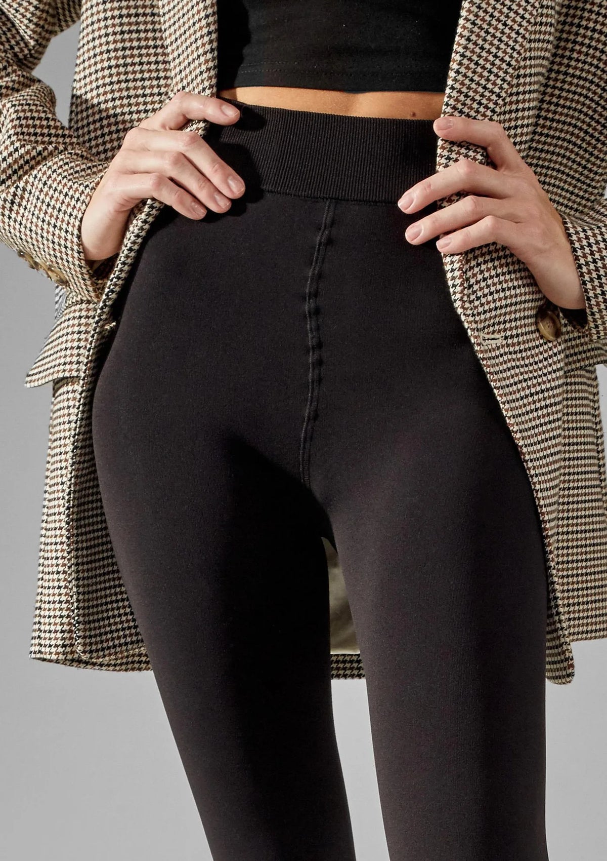 Legginsy termiczne z ciepłym futerkiem od wewnątrz czarne 665 Thermo Legs