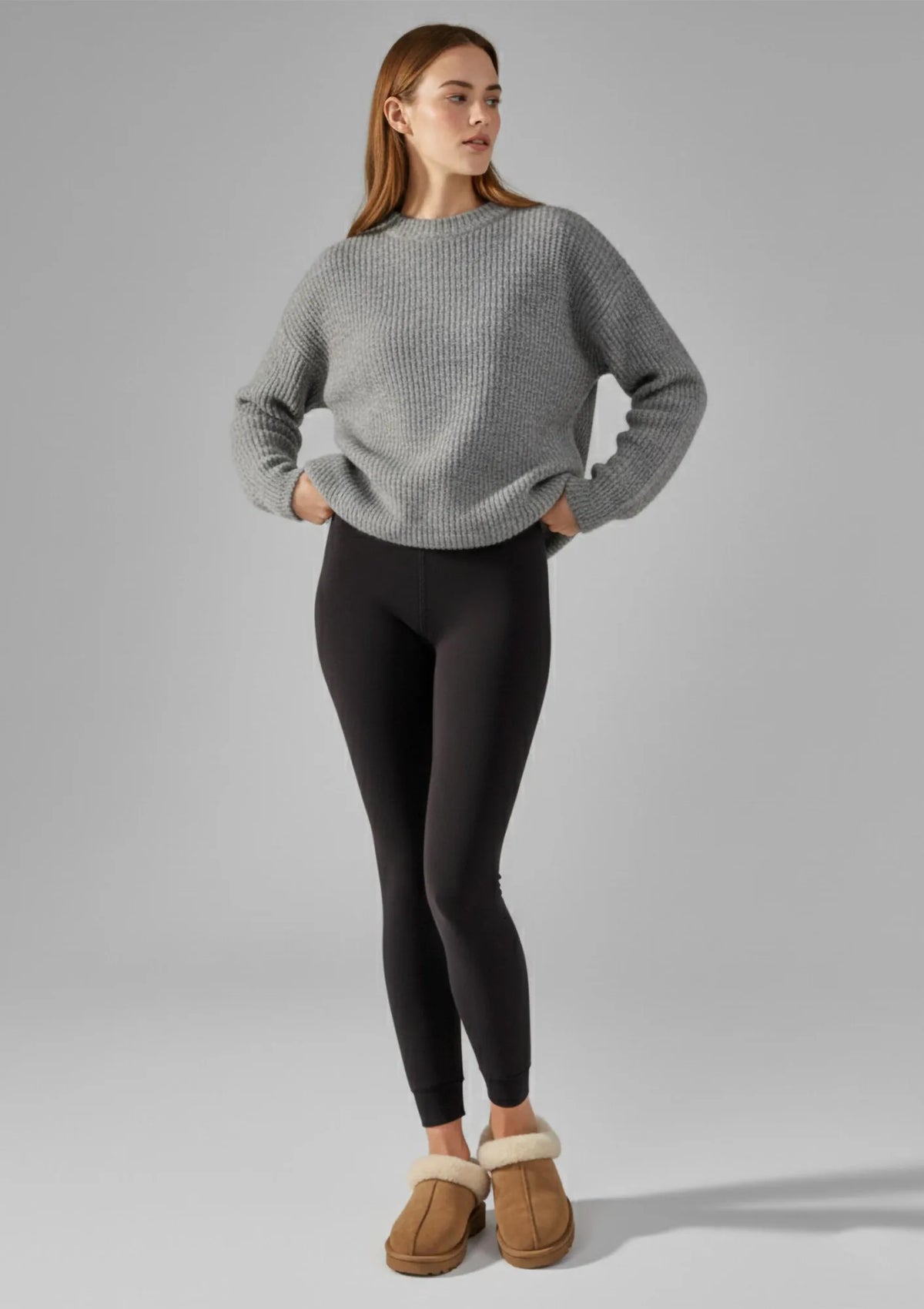 Legginsy termiczne z ciepłym futerkiem od wewnątrz czarne 665 Thermo Legs