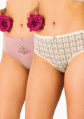 Majtki damskie 2pak bawełniane z koronką midi bikini LPC 511 Key