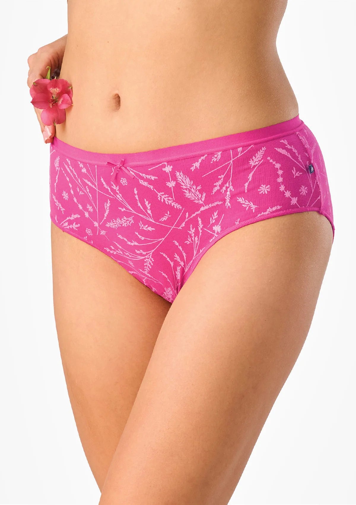 Figi damskie 2pak bawełniane wzorzyste midi bikini LPC 528 Key
