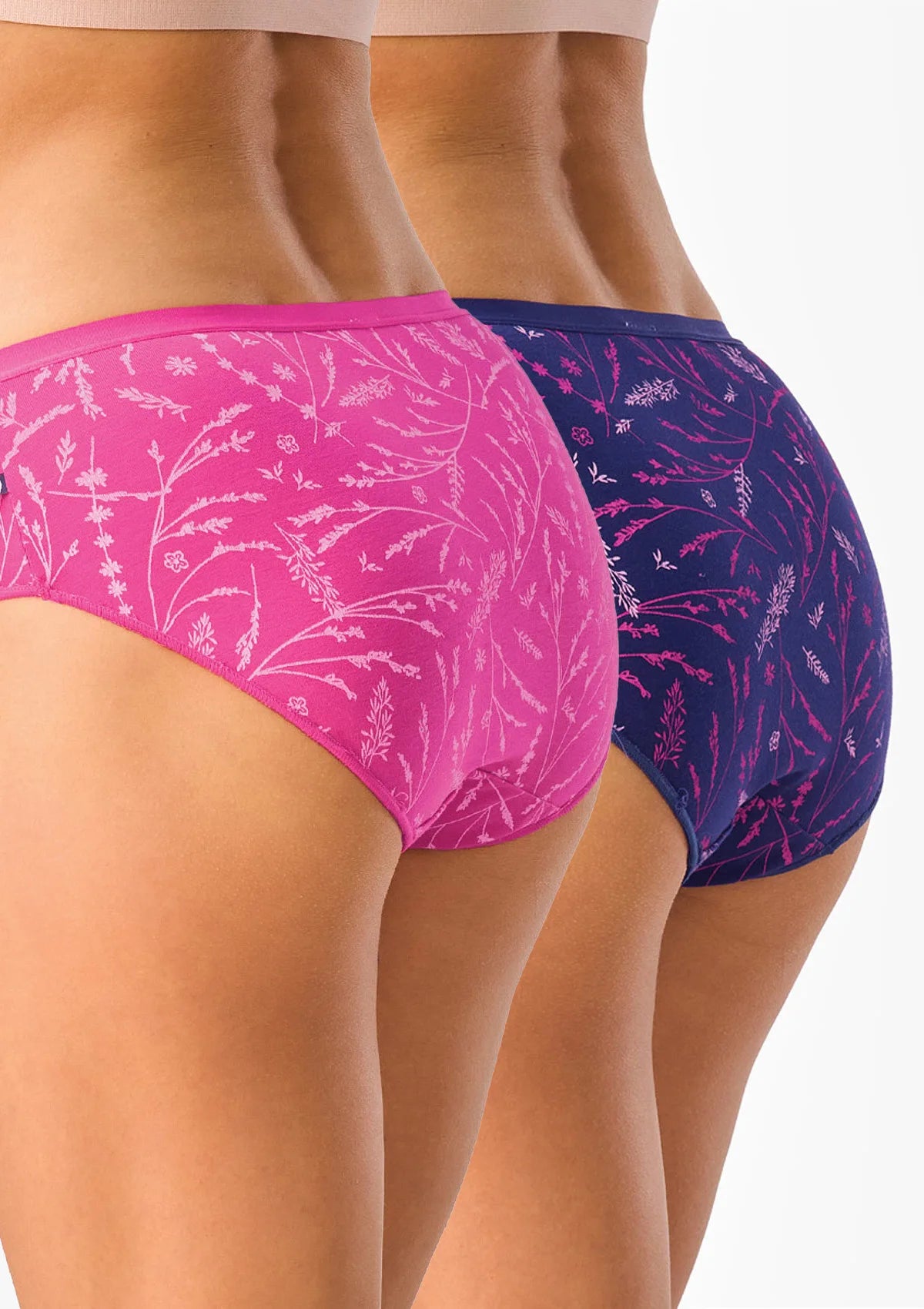 Figi damskie 2pak bawełniane wzorzyste midi bikini LPC 528 Key