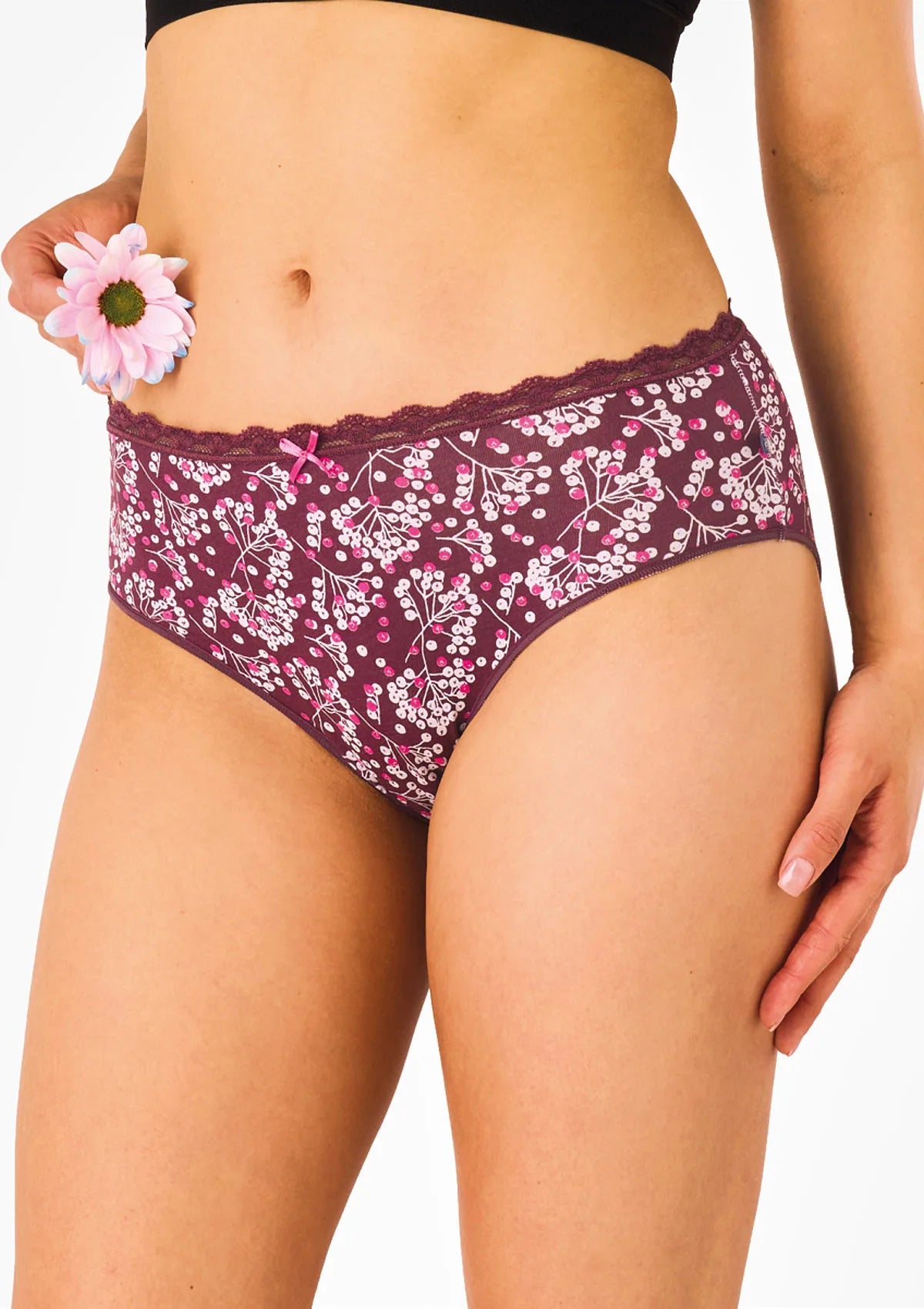 Figi damskie 2pak bawełniane midi bikini w jarzębinę LPC 557 Key