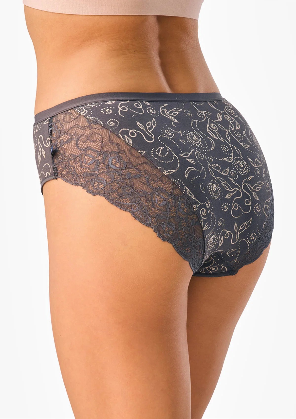 Figi damskie 2pak z koronką midi bikini w róże LPC 573 Key