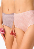 Figi damskie 2pak bawełniane z wysokim stanem maxi bikini LPF 907 Key