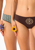 Figi damskie 2pak bawełniane mini bikini w odcieniach brązu LPR 504 Key