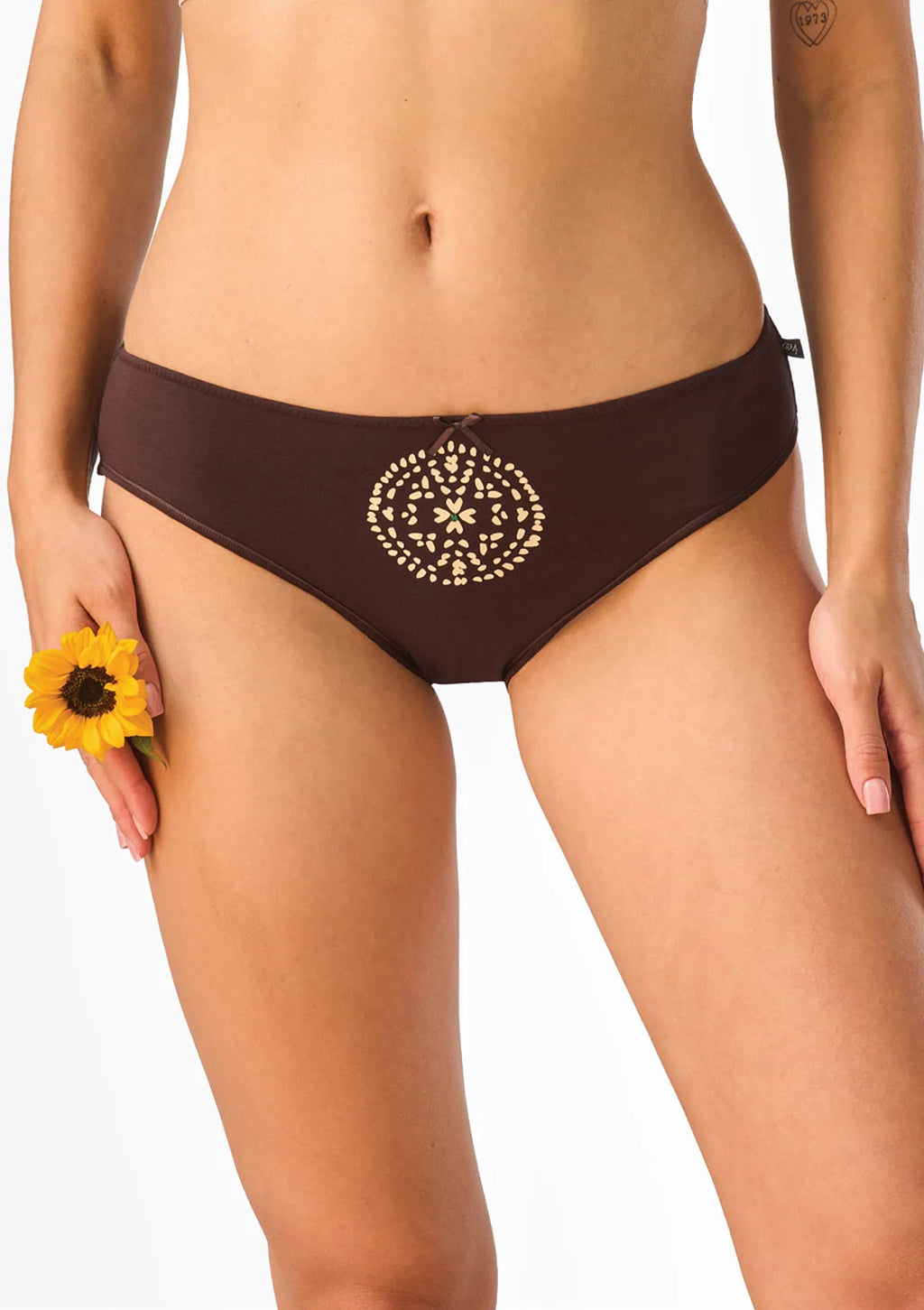 Figi damskie 2pak bawełniane mini bikini w odcieniach brązu LPR 504 Key
