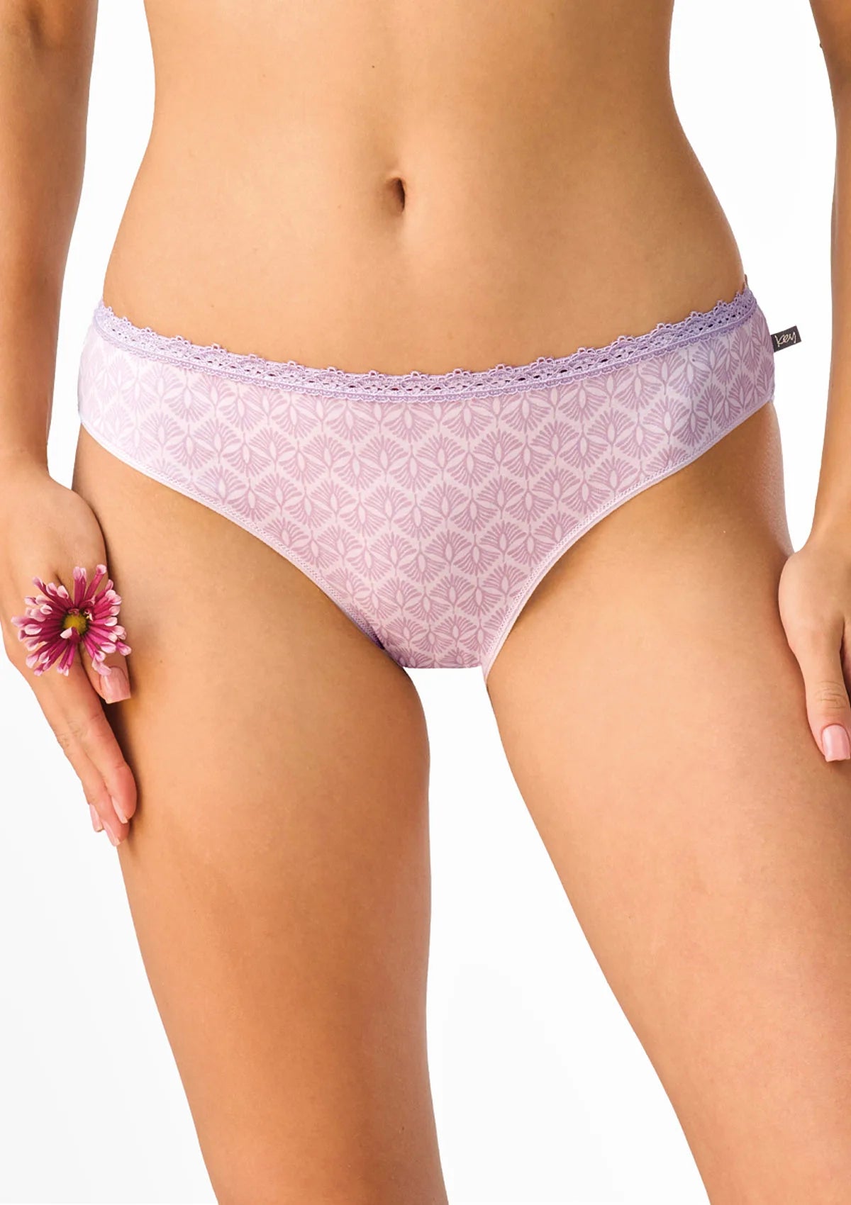 Figi damskie 2pak bawełniane mini bikini z koronką LPR 581 Key