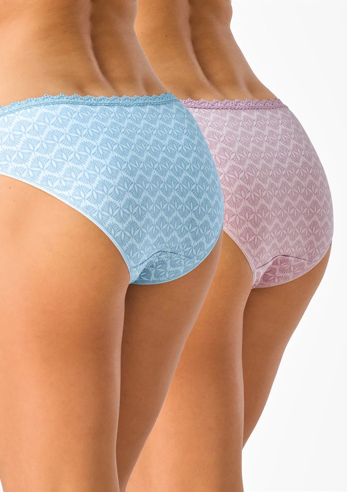 Figi damskie 2pak bawełniane mini bikini z koronką LPR 581 Key
