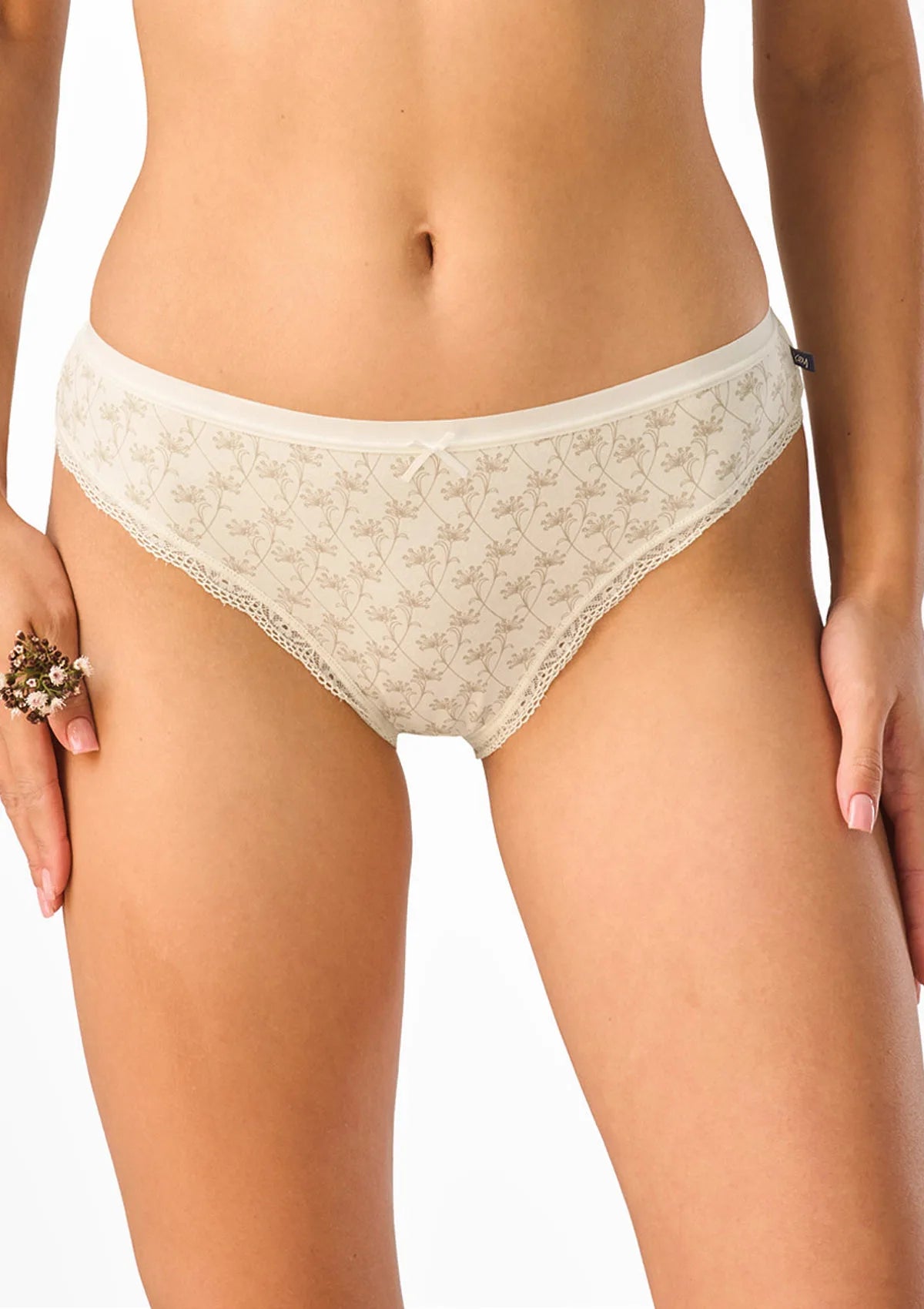 Figi damskie 2pak bawełniane mini bikini w kwiaty LPR 656 Key