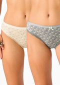 Figi damskie 2pak bawełniane mini bikini w kwiaty LPR 656 Key