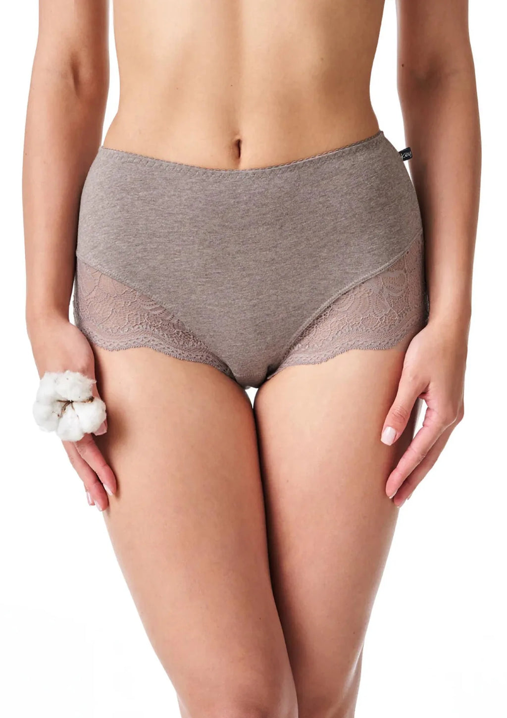 Majtki damskie (2 pack) maxi bikini z koronką cappuccino LPF 111 Key