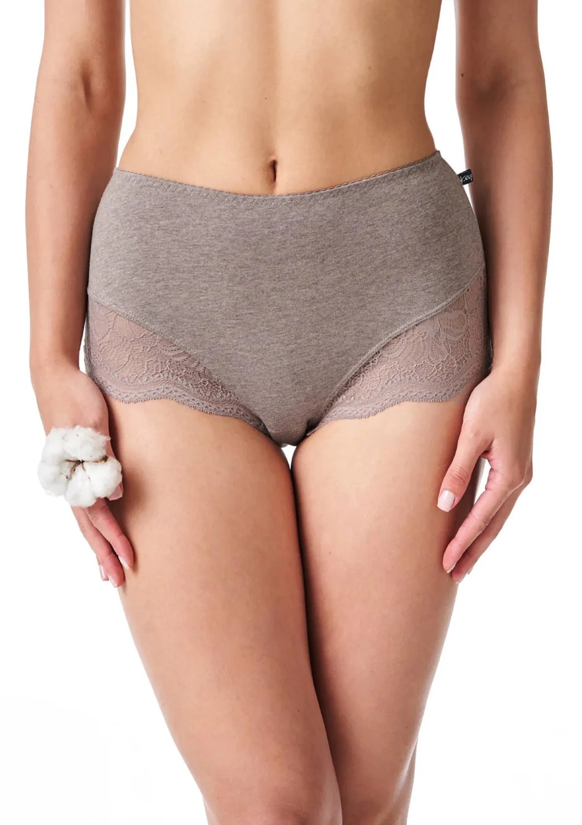 Majtki damskie (2 pack) maxi bikini z koronką cappuccino LPF 111 Key