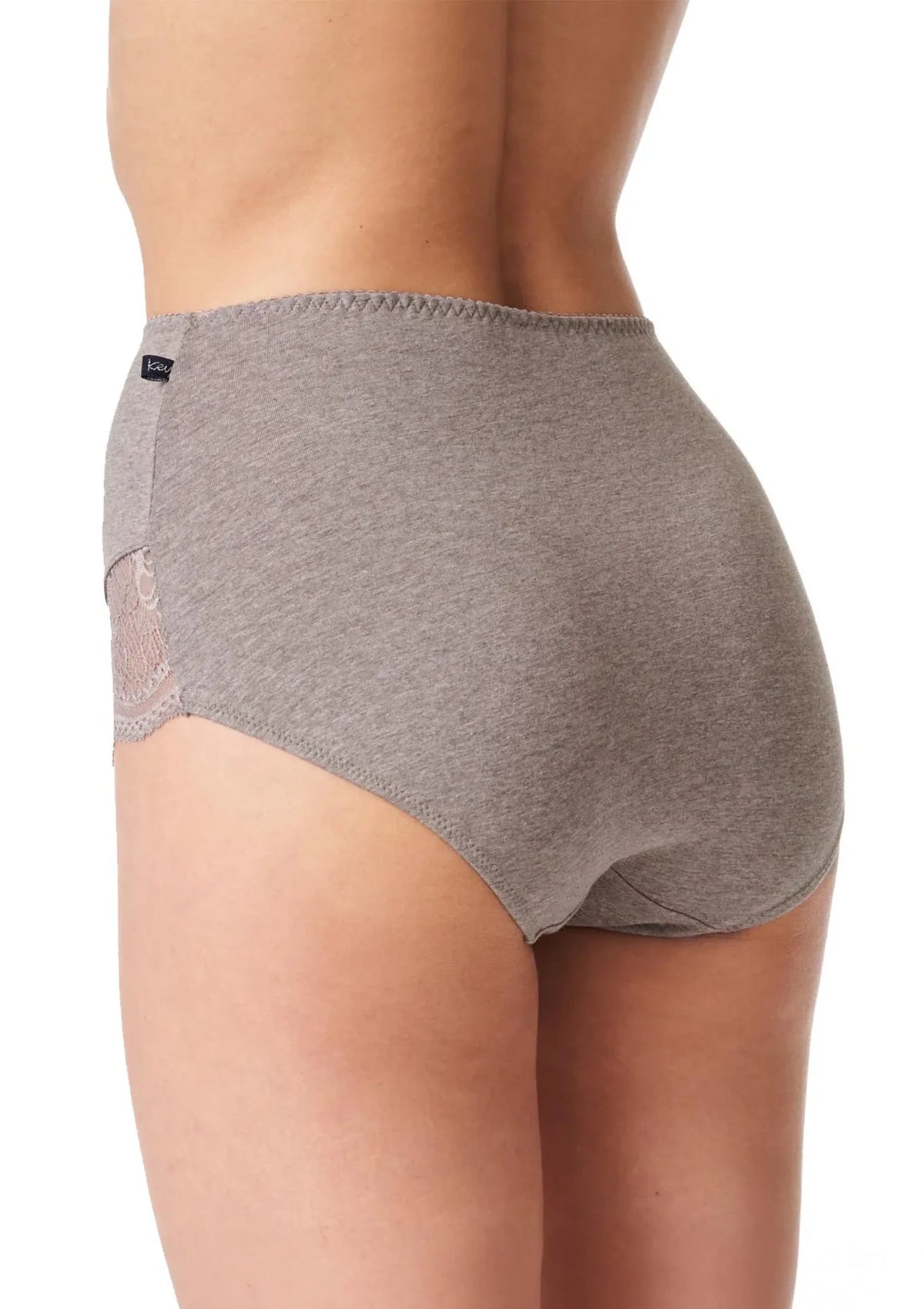 Majtki damskie (2 pack) maxi bikini z koronką cappuccino LPF 111 Key
