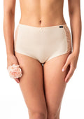 Majtki damskie bawełniane (2 pack) z wysokim stanem maxi bikini i koronkowymi bokami LPF 616 Key