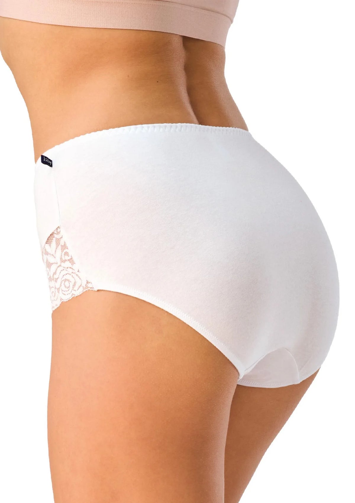 Majtki damskie bawełniane (2pack) z koronką wysoki stan LPF 500 Key