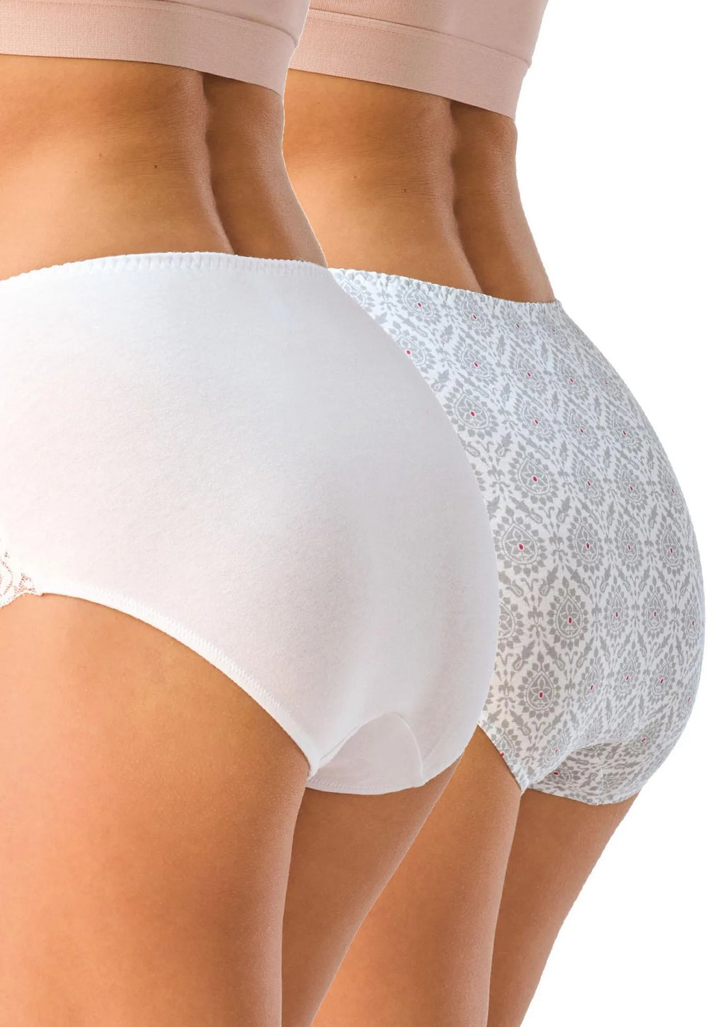 Majtki damskie bawełniane (2pack) z koronką wysoki stan LPF 500 Key