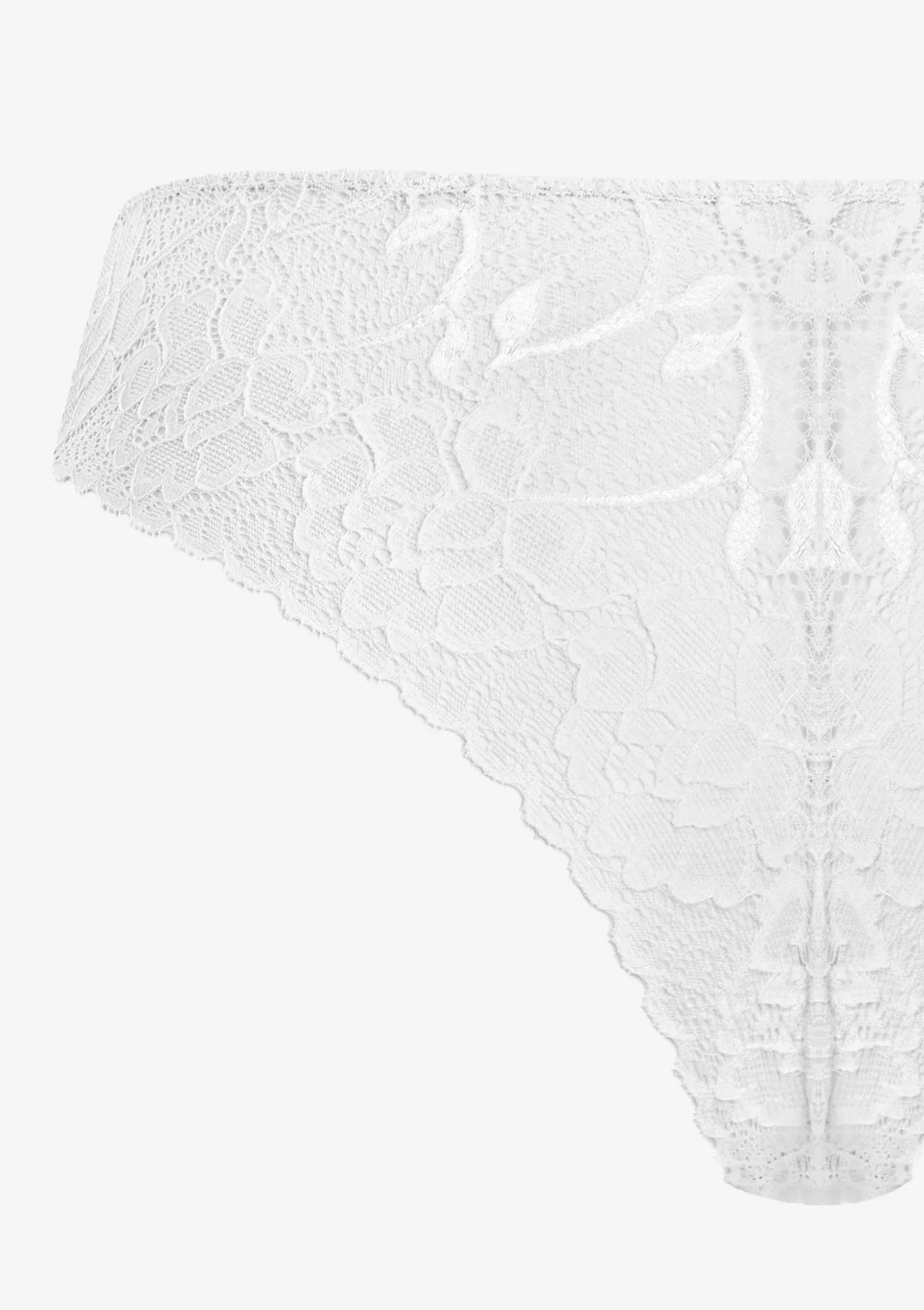Majtki damskie typu brazyliany bawełniane z koronką białe Orchidea Pierre Cardin