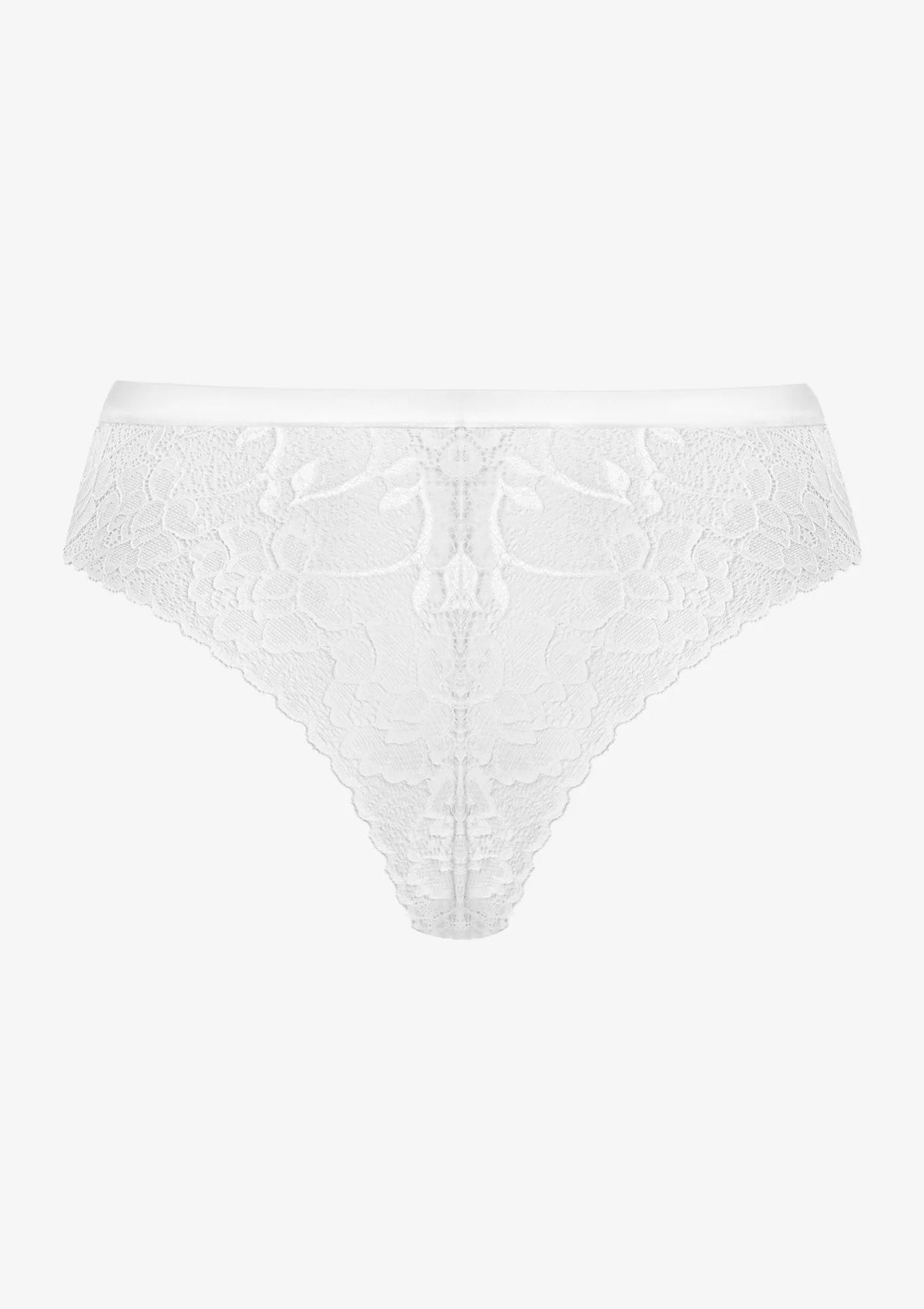 Majtki damskie typu brazyliany koronkowe białe Ortensia Pierre Cardin
